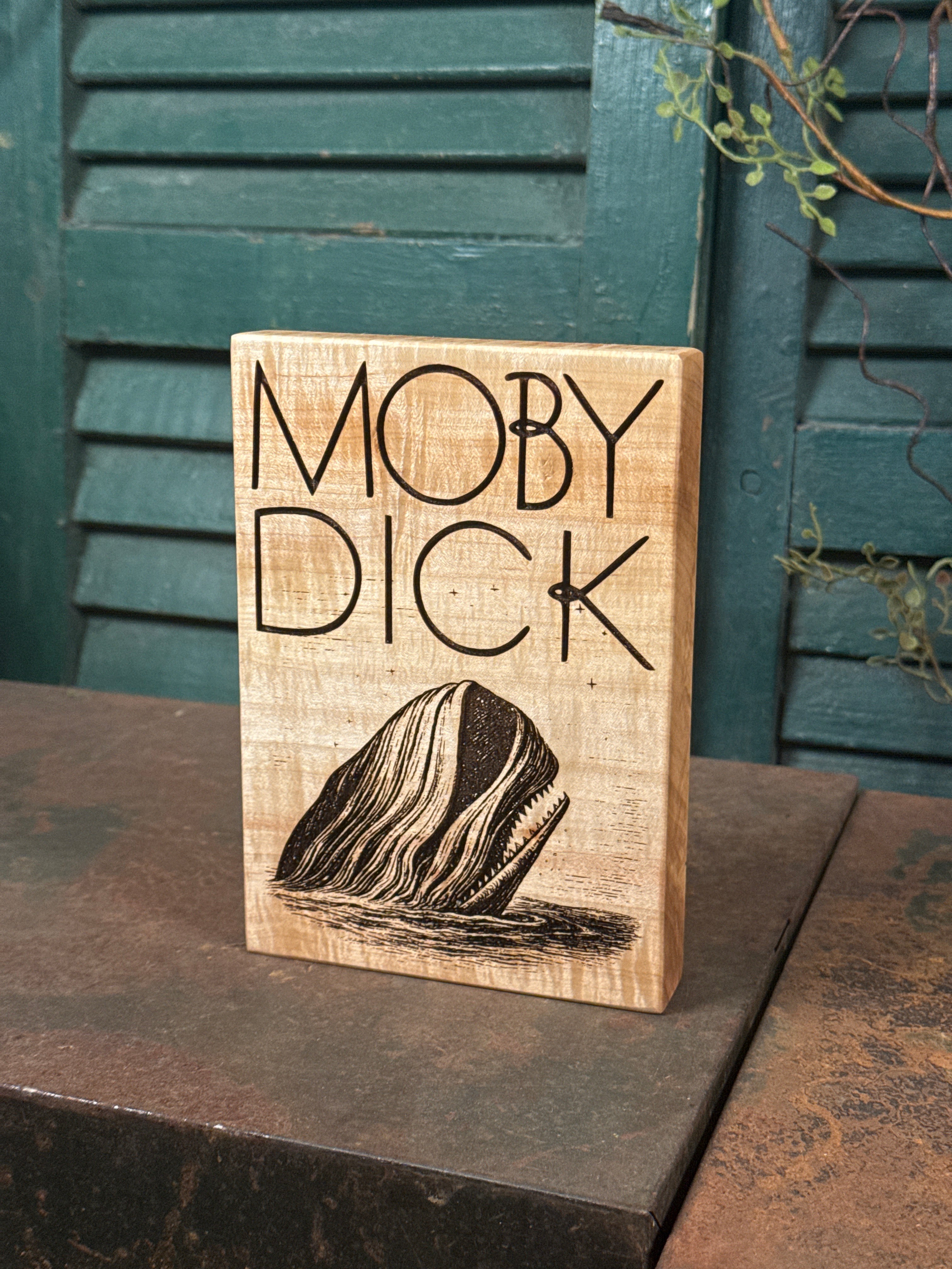 Book Cover Moby Dick on Maple