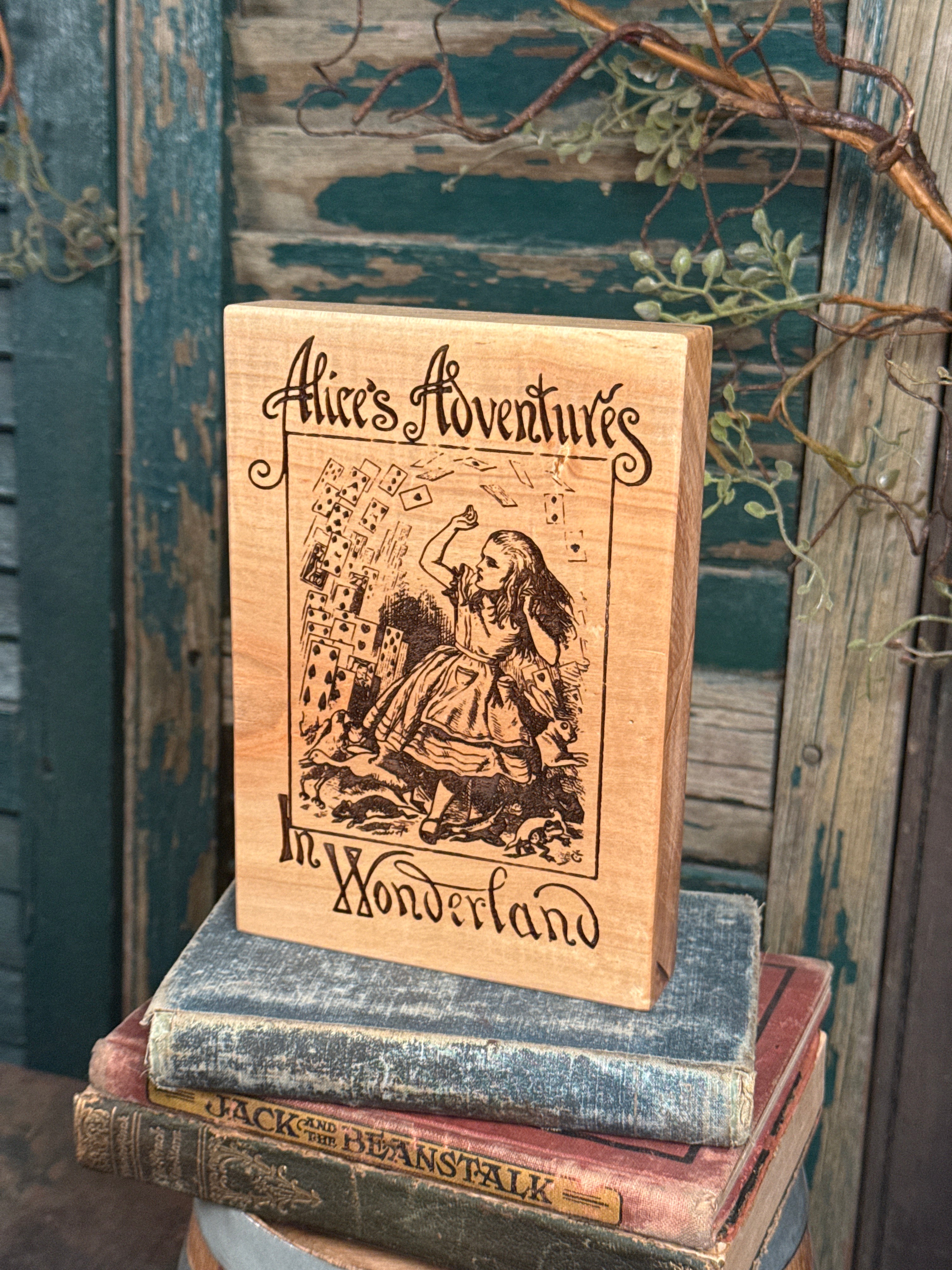 Book Cover - Alice in Wonderland on Maple