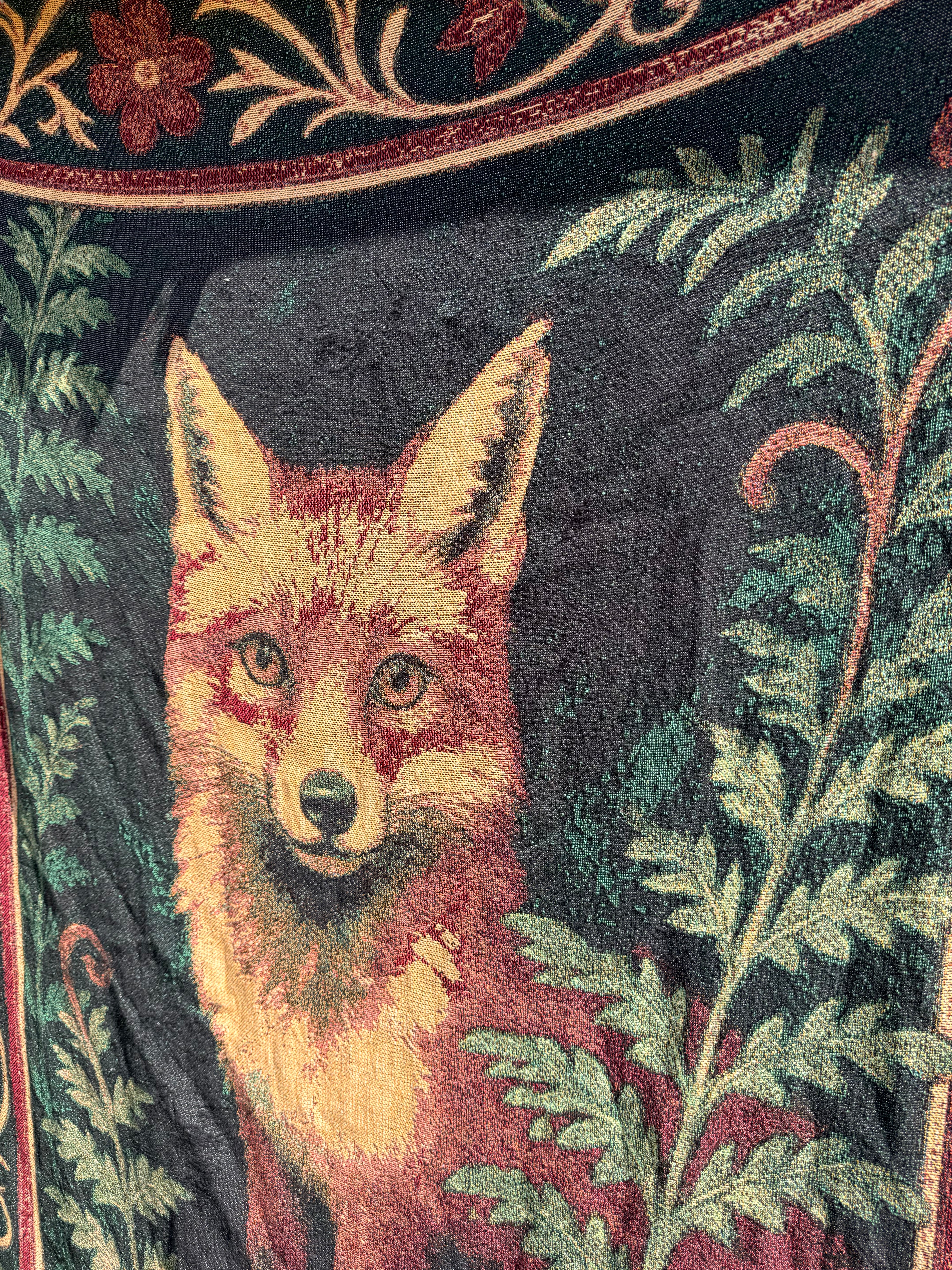 Fox in the Fern - Woven Blanket / Tapestry