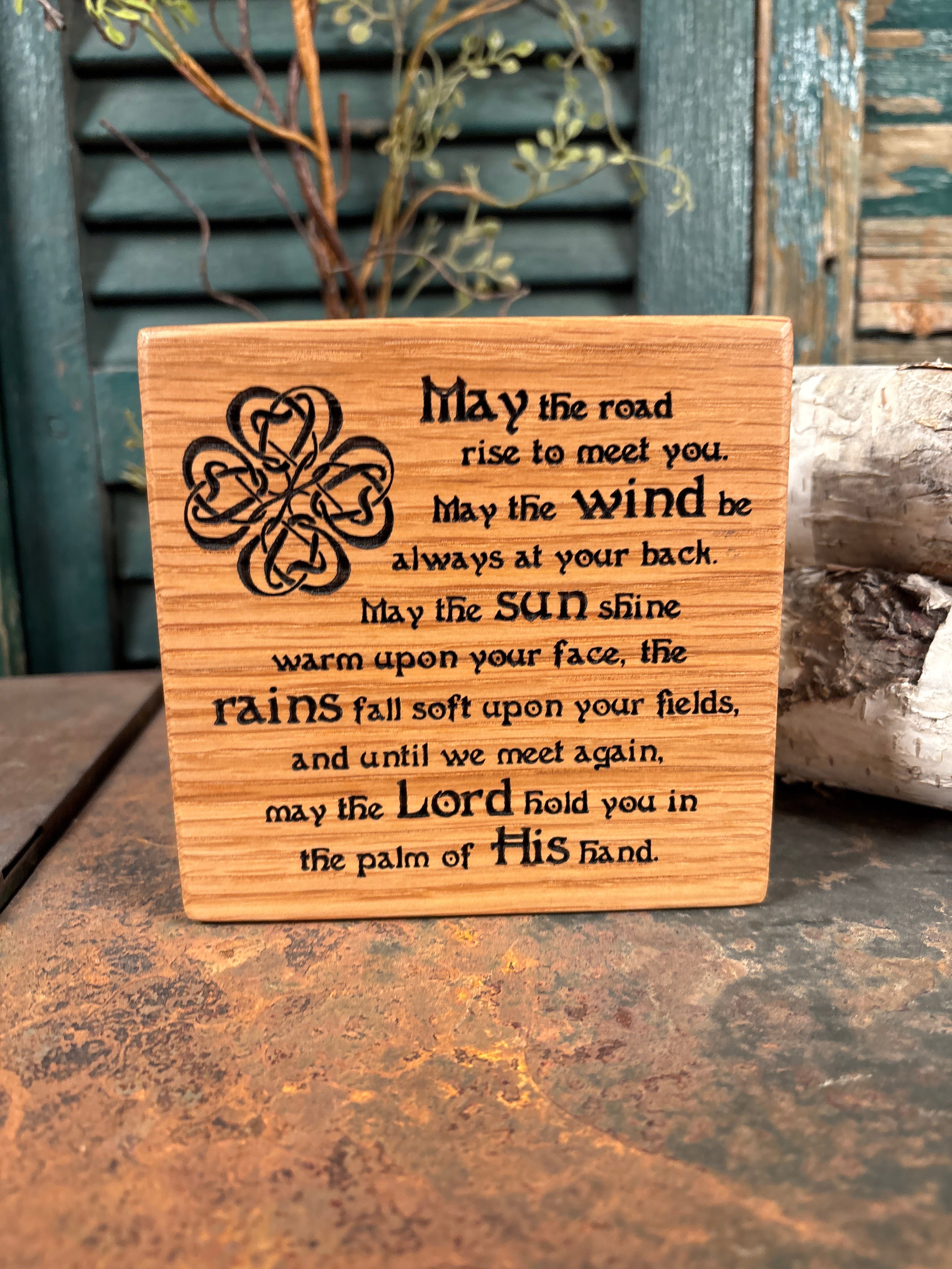 Irish Blessing on Oak