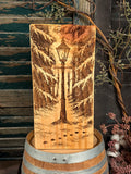Winters End Bookend on Pine