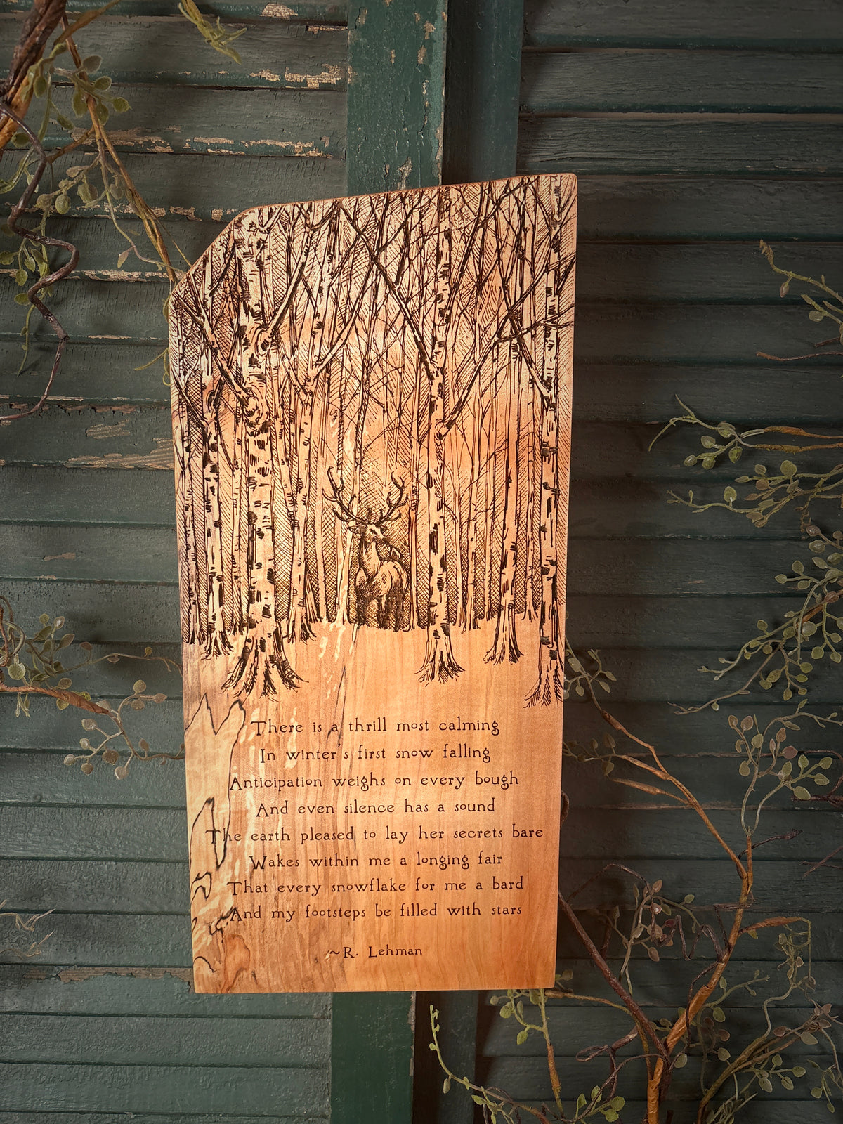 Winter's First Snow on Spalted Maple