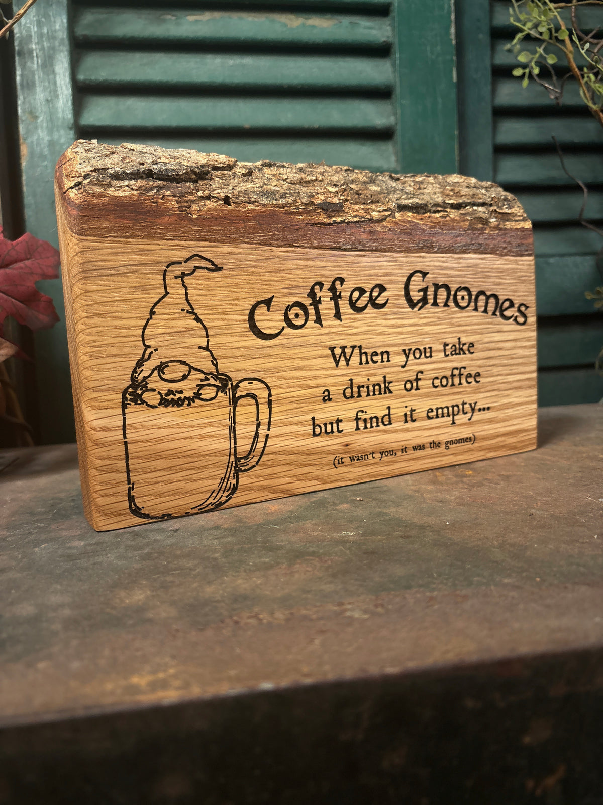 Coffee Gnomes on Oak