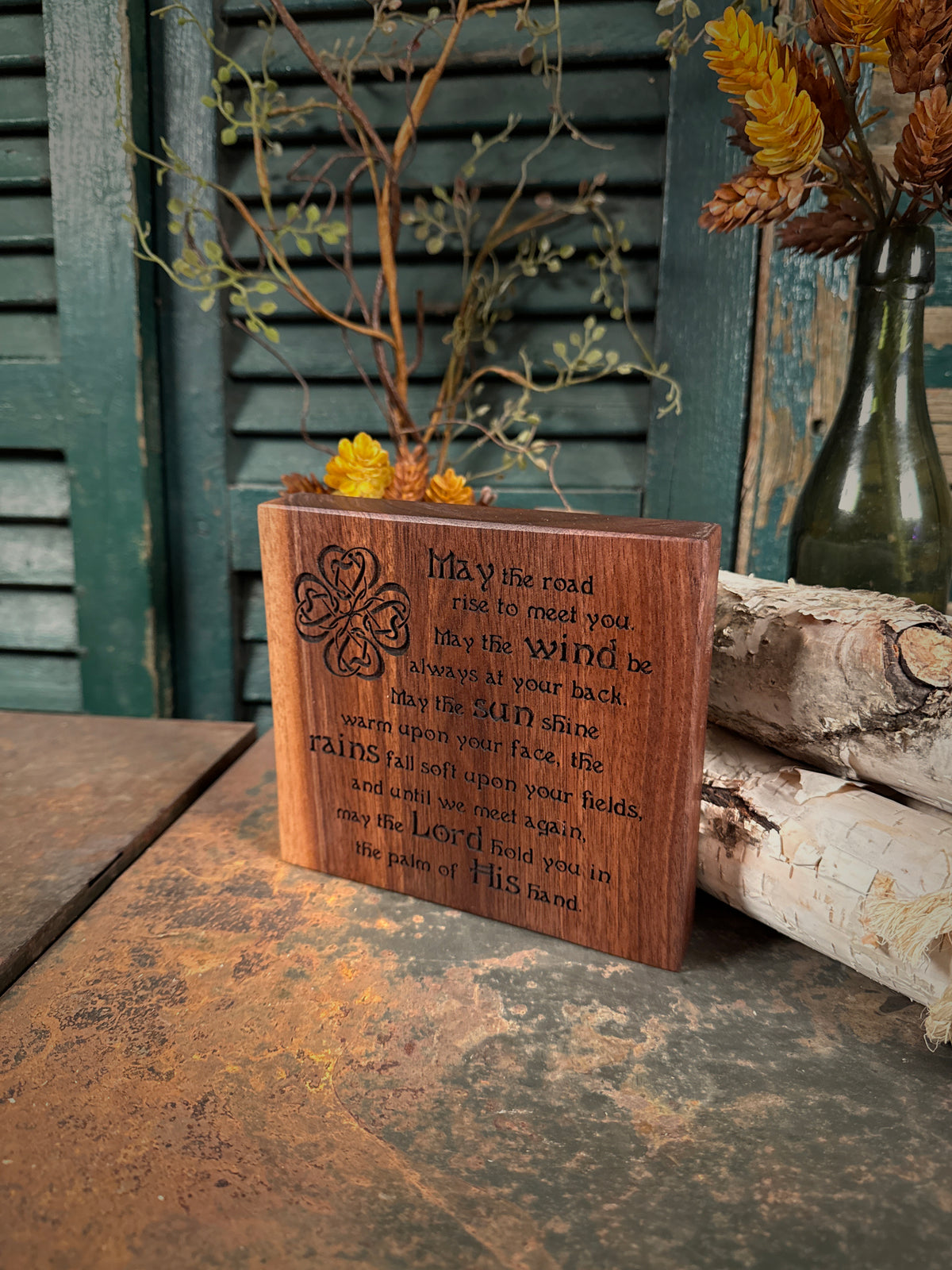 Irish Blessing on Walnut
