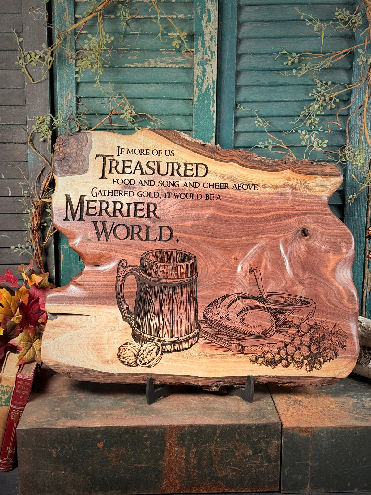 Merrier World on Black Walnut