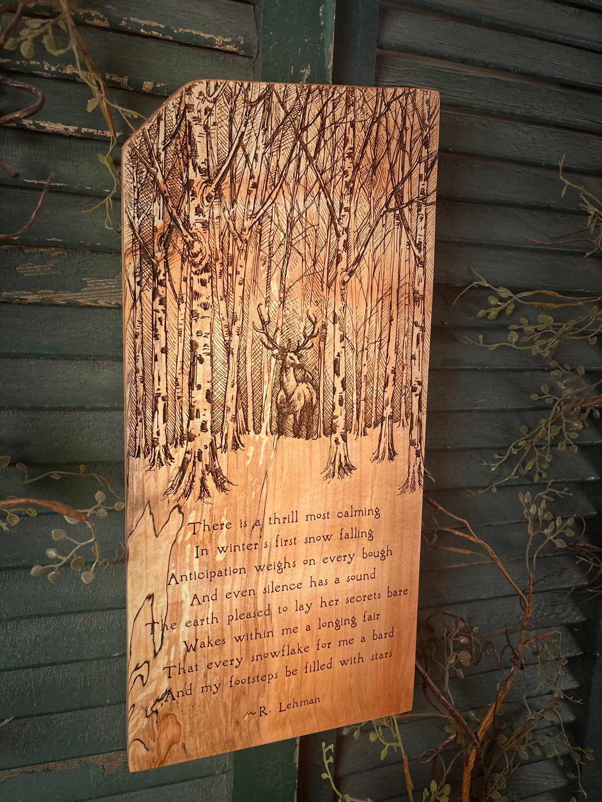 Winter's First Snow on Spalted Maple