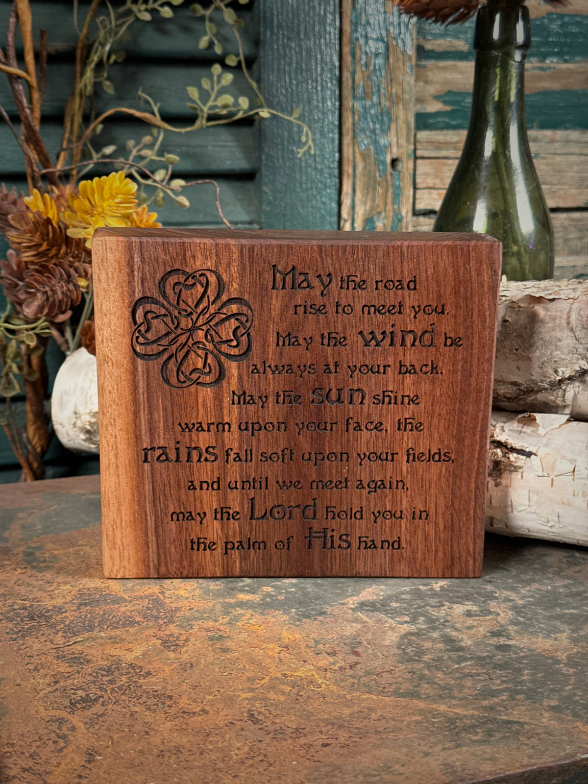 Irish Blessing on Walnut