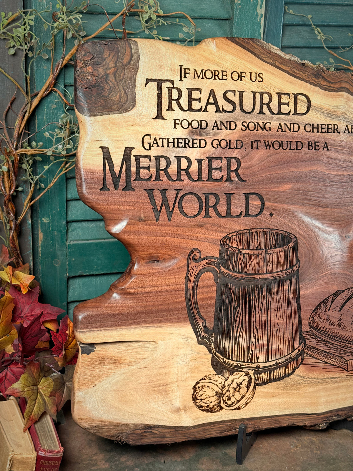 Merrier World on Black Walnut