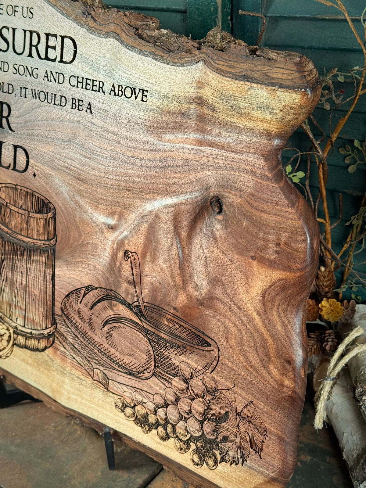 Merrier World on Black Walnut