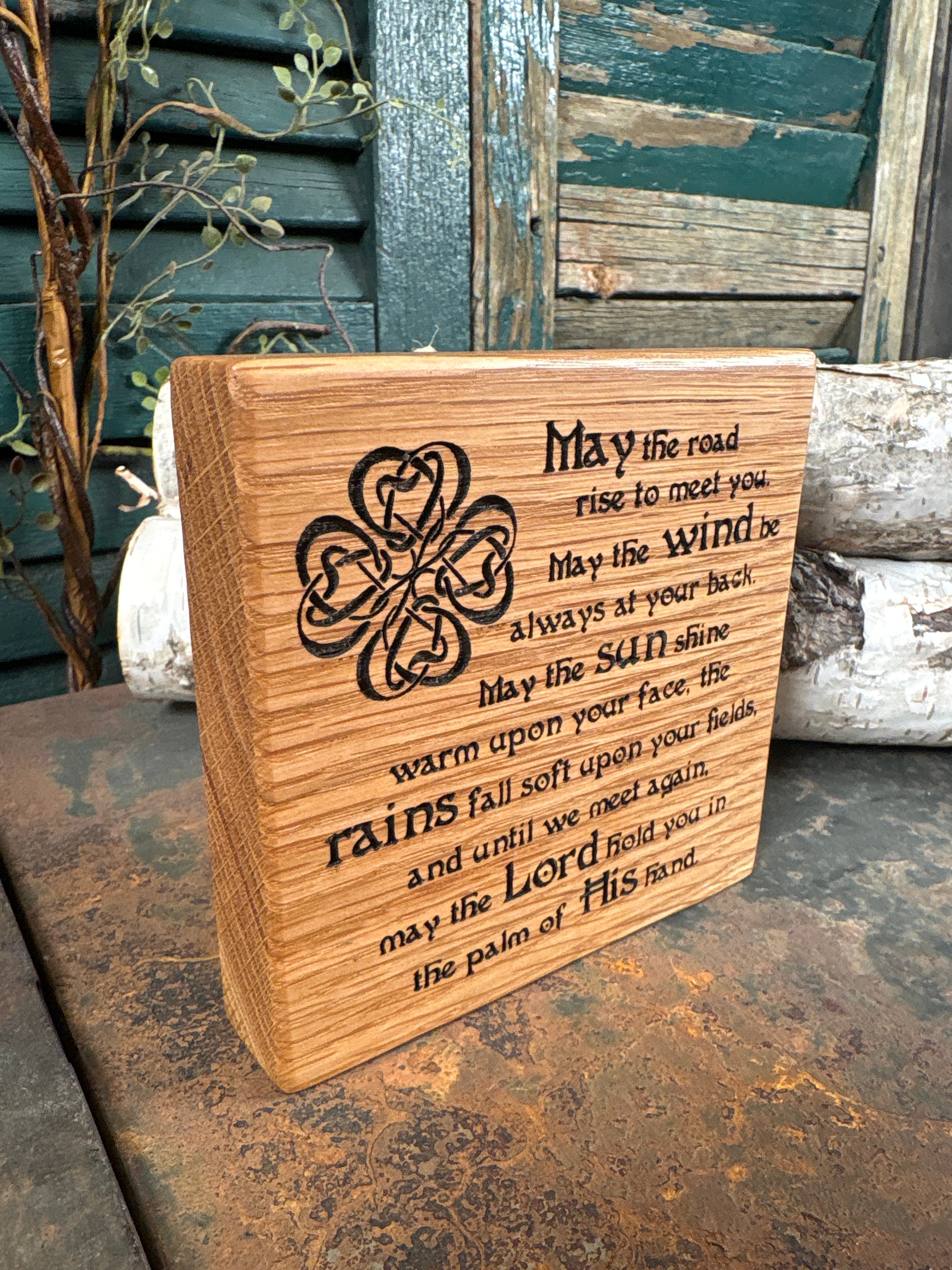 Irish Blessing on Oak