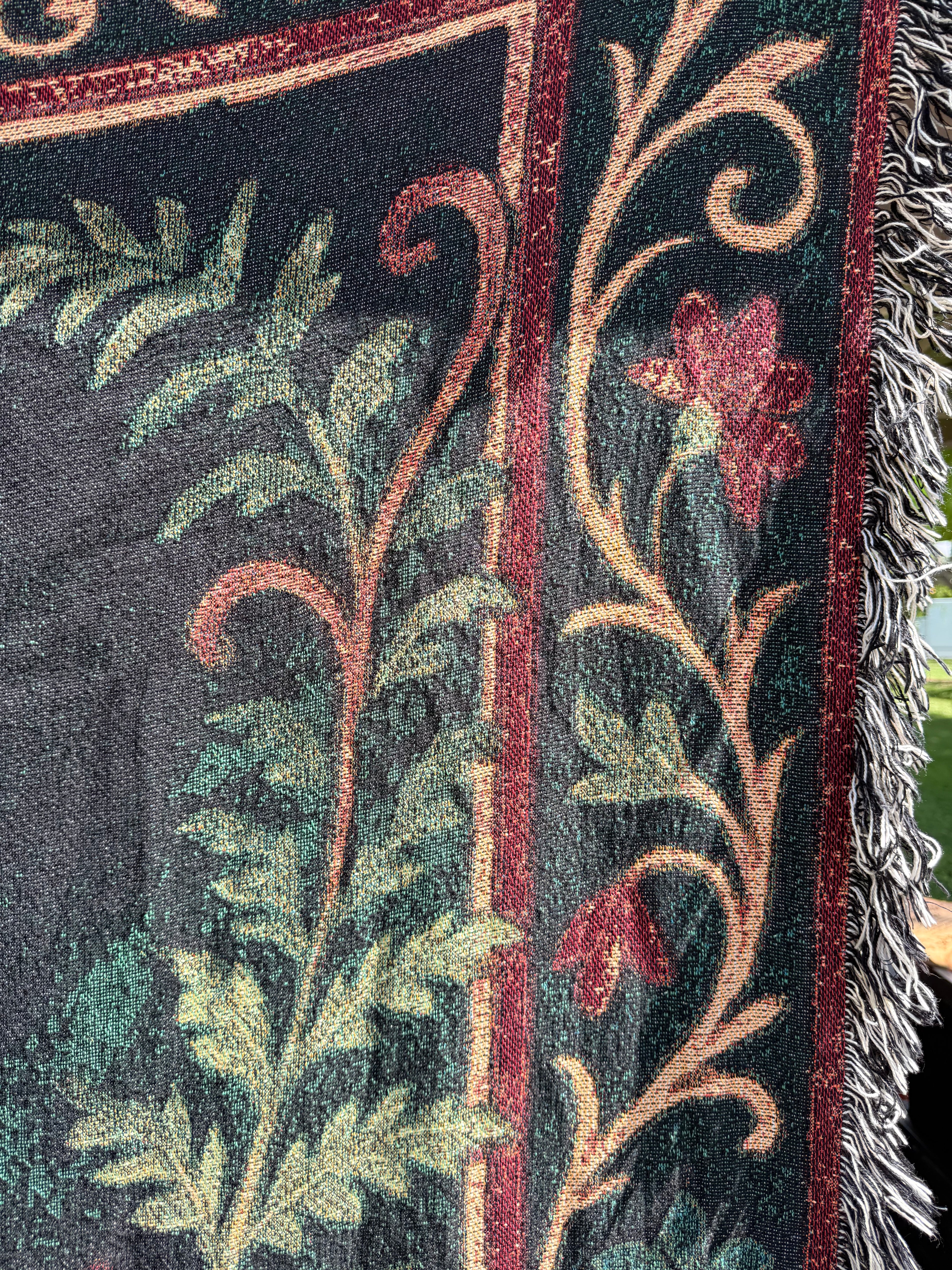 Fox in the Fern - Woven Blanket / Tapestry