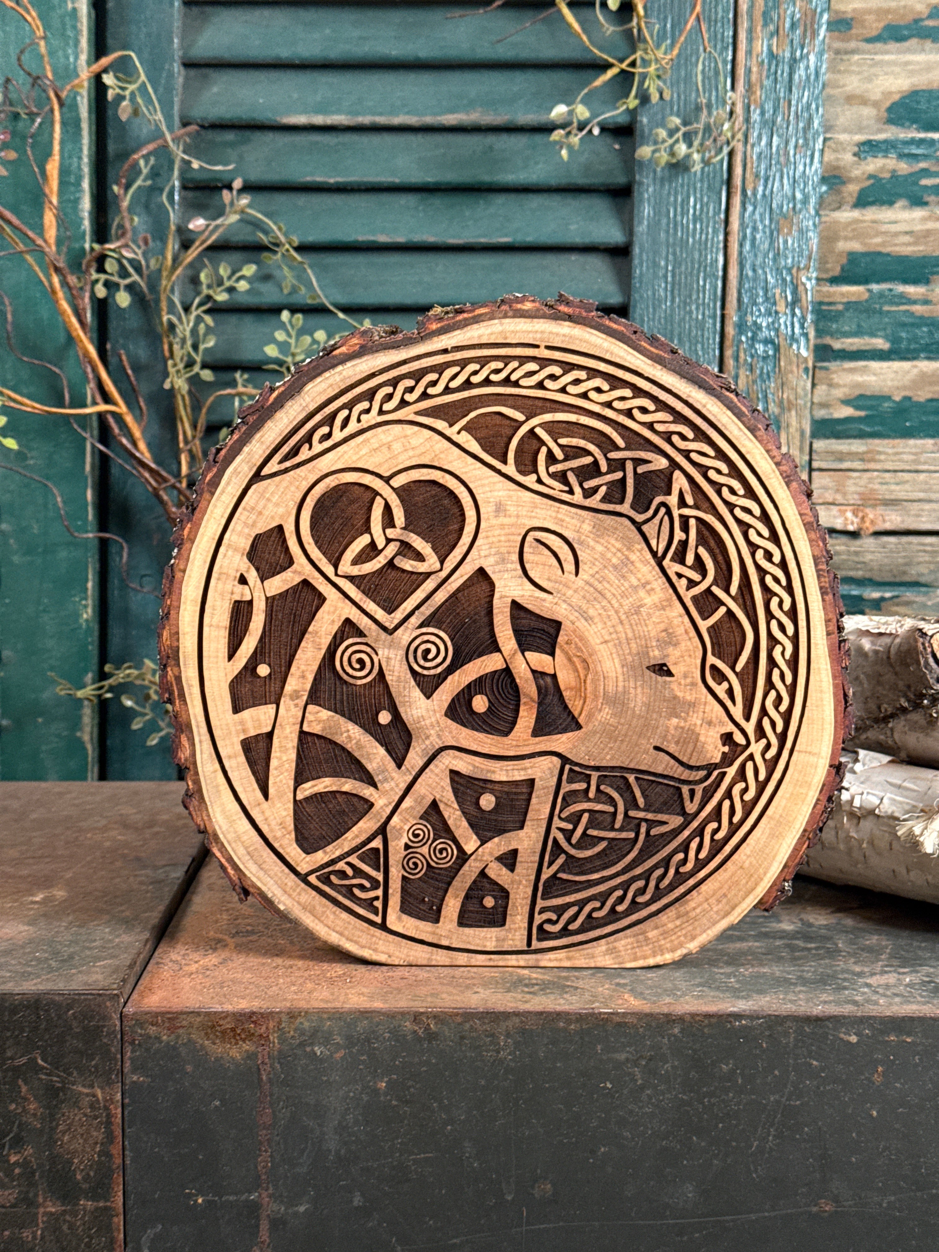 Celtic Heart Bear on Maple