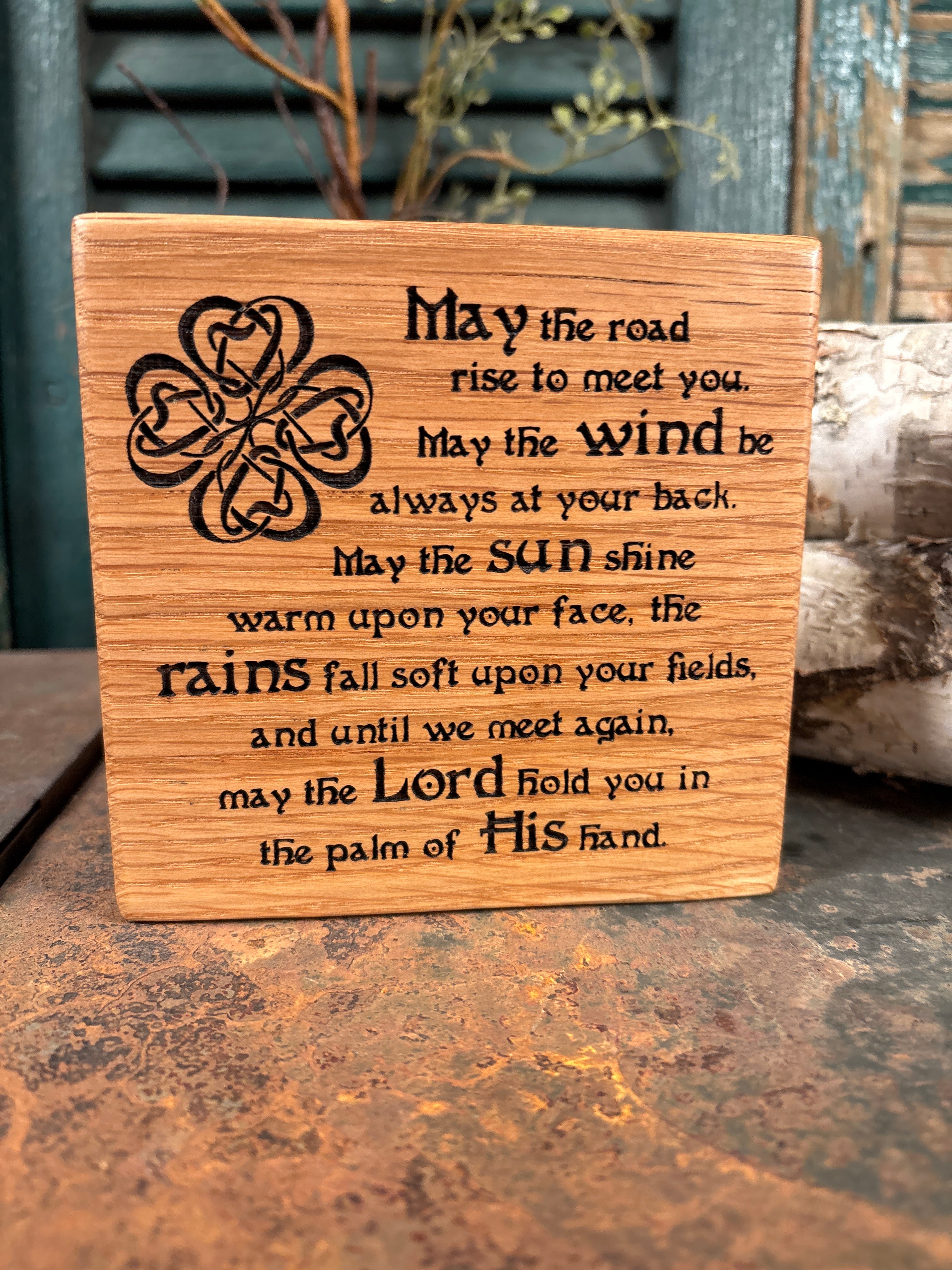 Irish Blessing on Oak