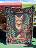 Fox in the Fern - Woven Blanket / Tapestry