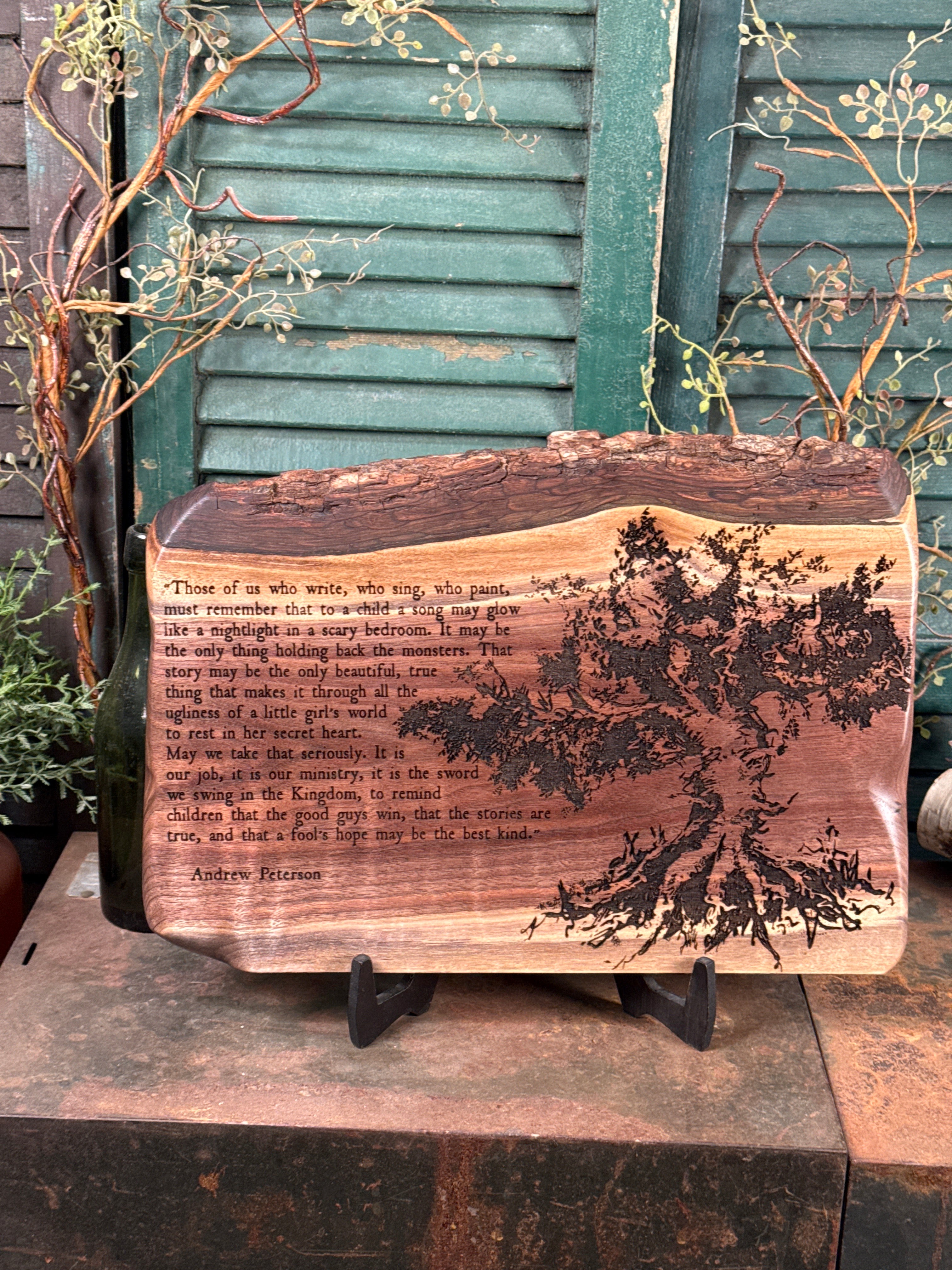 Hold Back the Monsters on Black Walnut