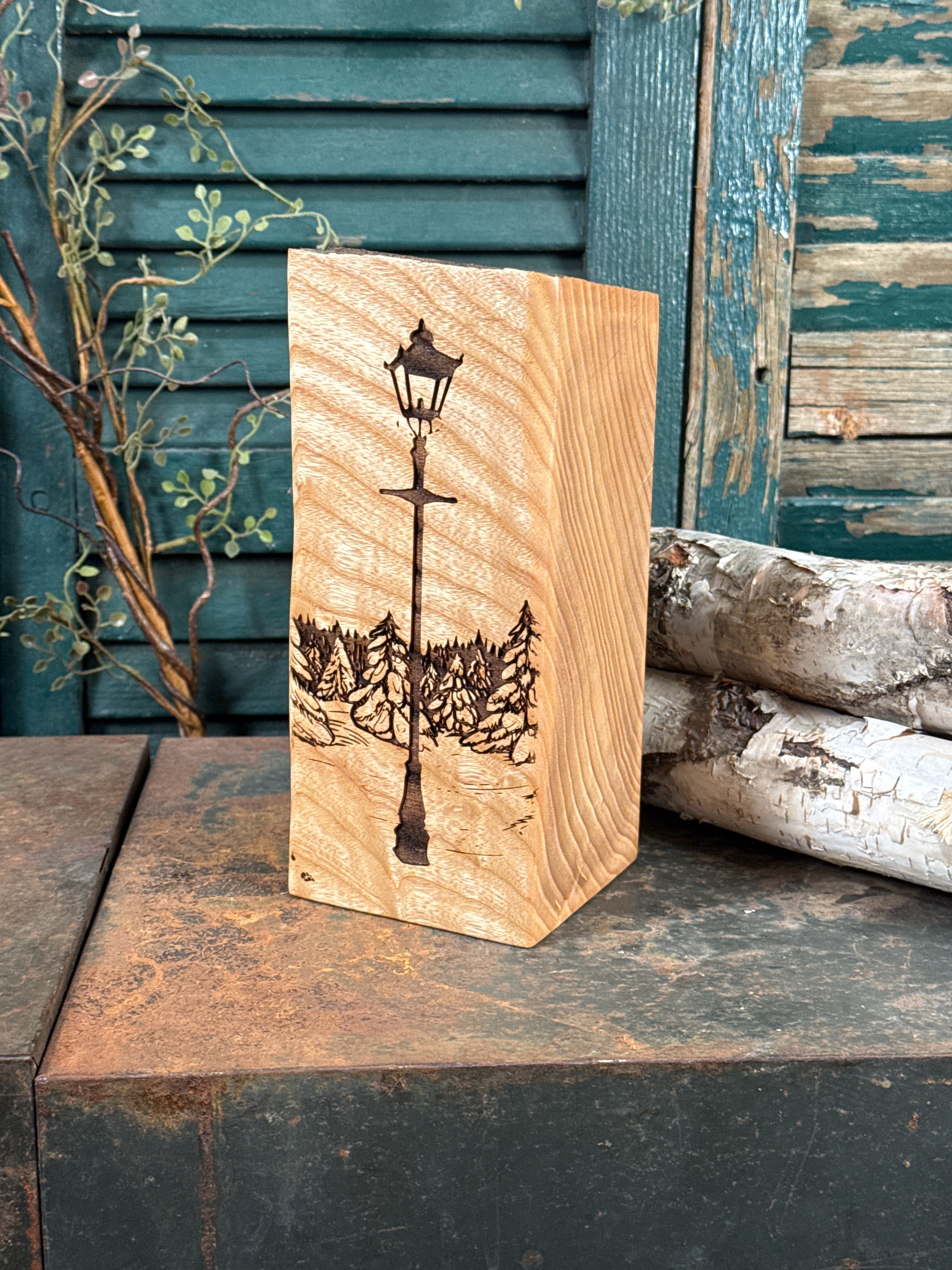 Winters End Bookends on Ash