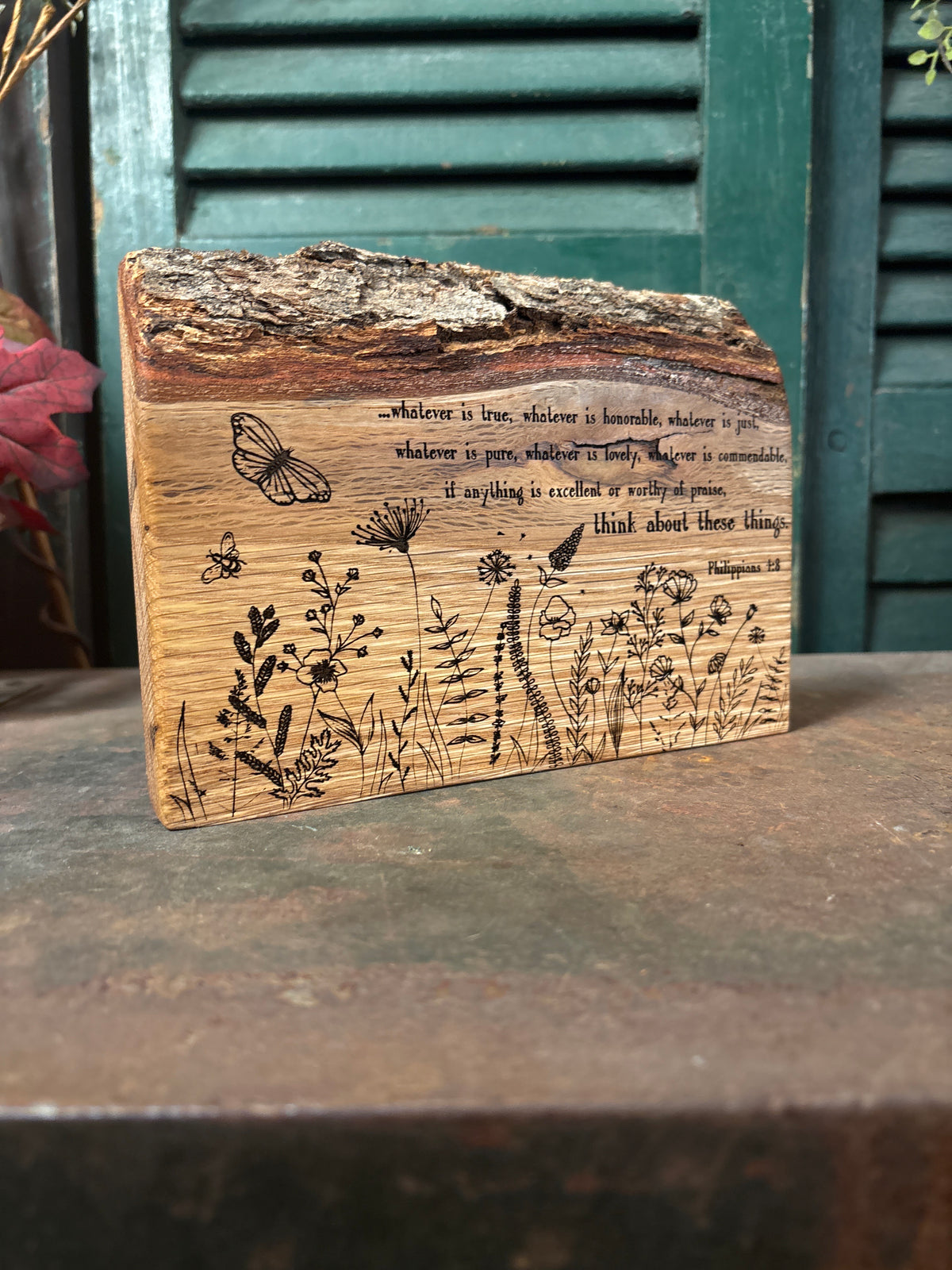 Think about these Things / Philippians 4:8 on Oak
