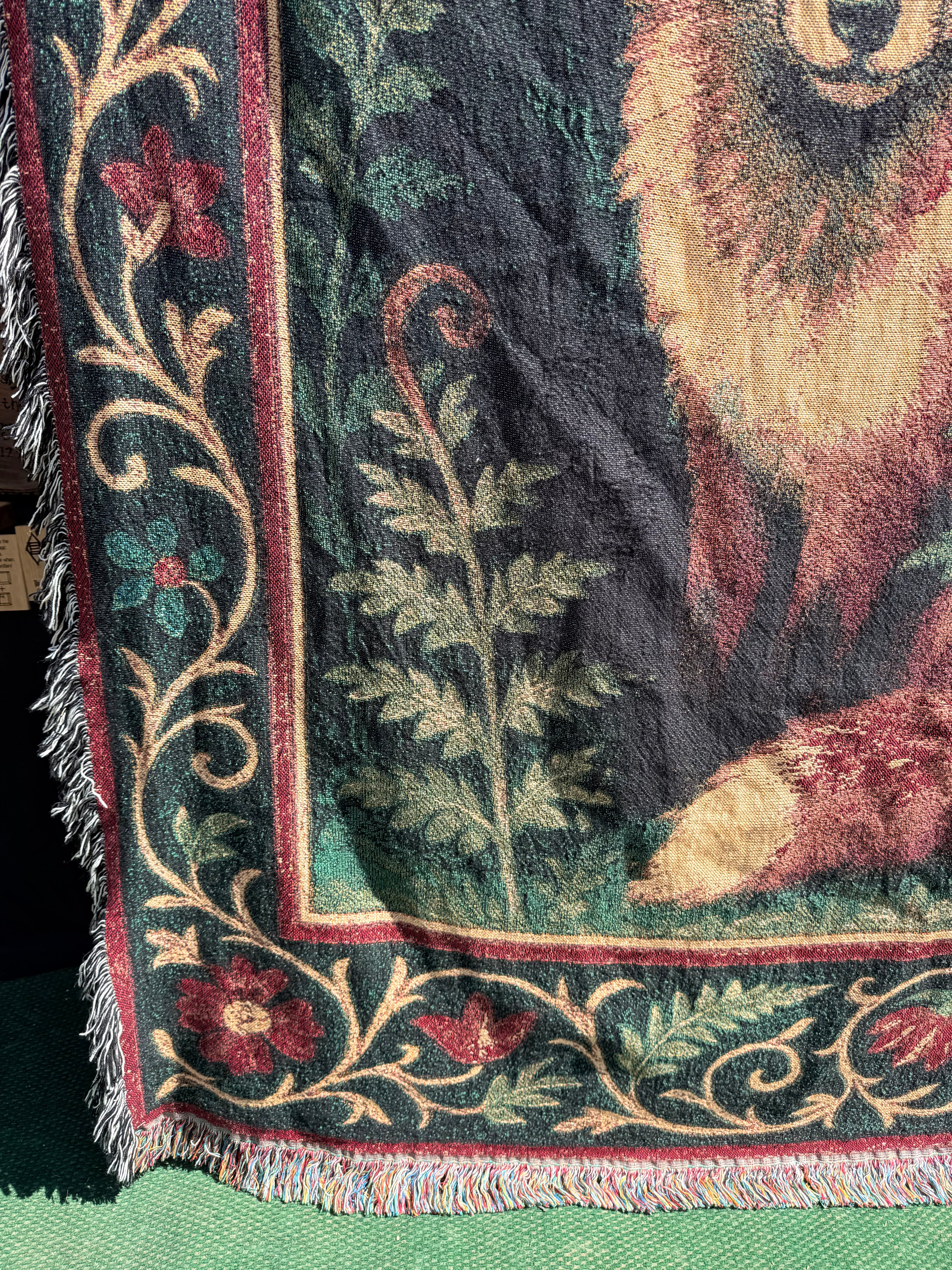 Fox in the Fern - Woven Blanket / Tapestry