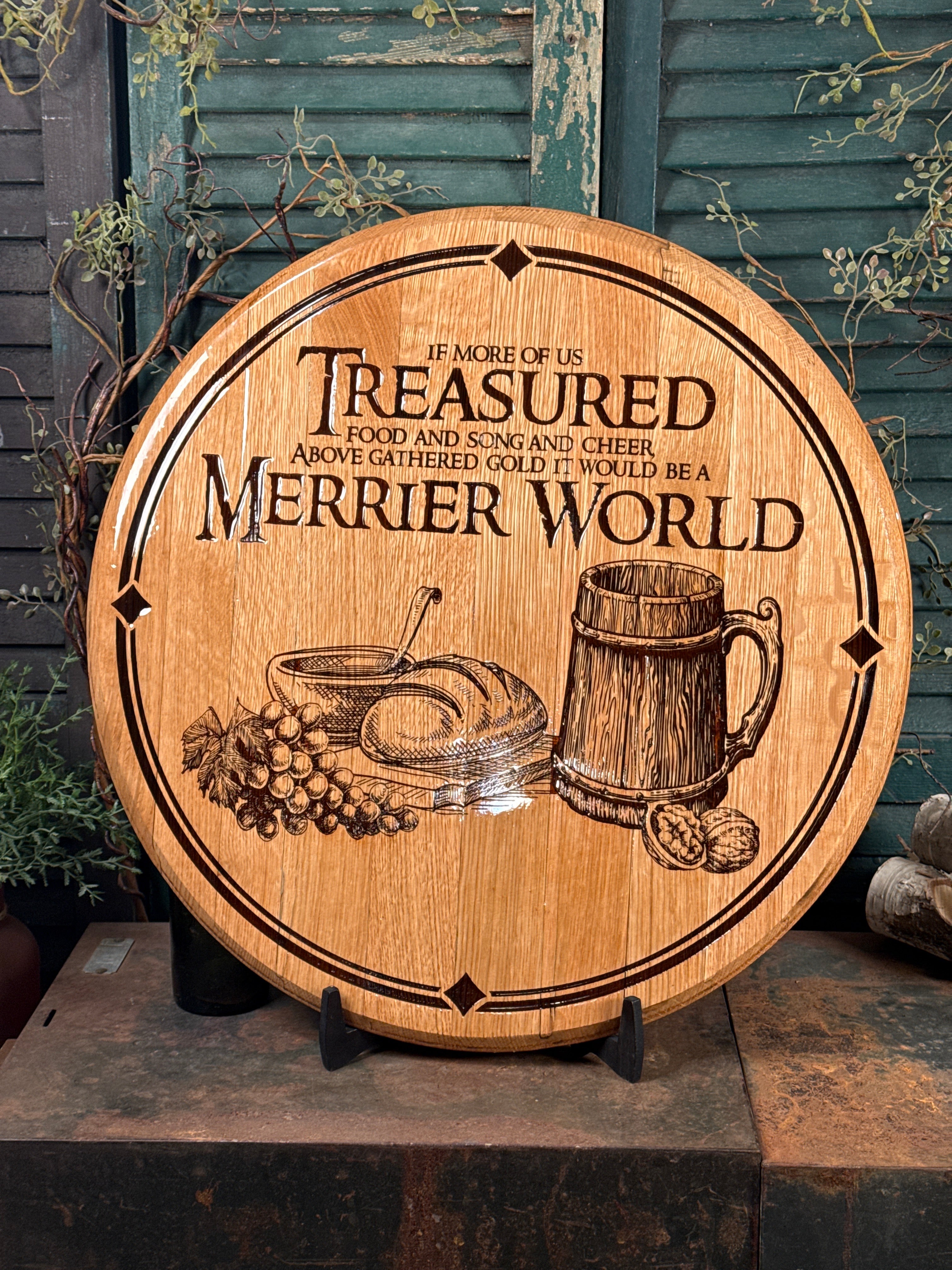Merrier World - Barrel Head on Bourbon Barrel Oak