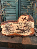 Fox in Fern on Pecan