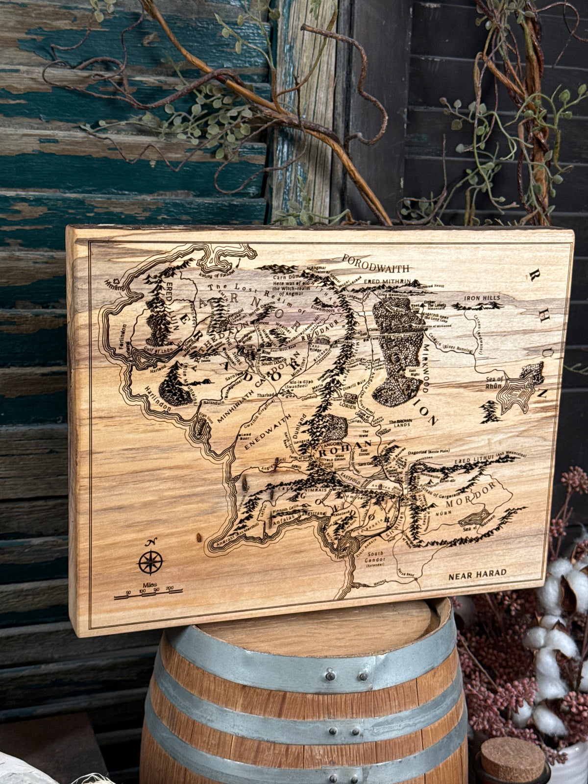 Middle Earth Map * on Spalted Maple