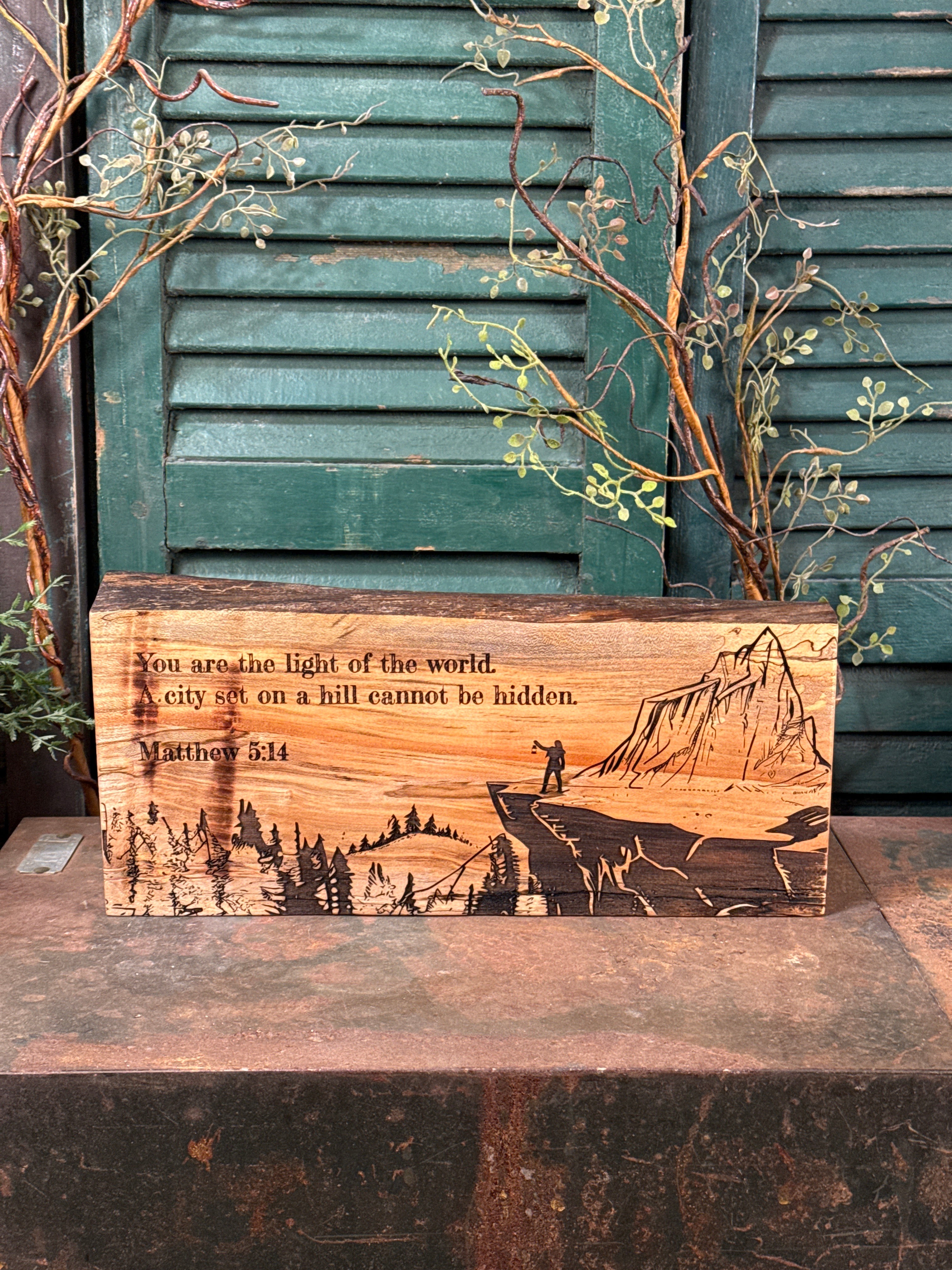 City on a Hill on Spalted Maple