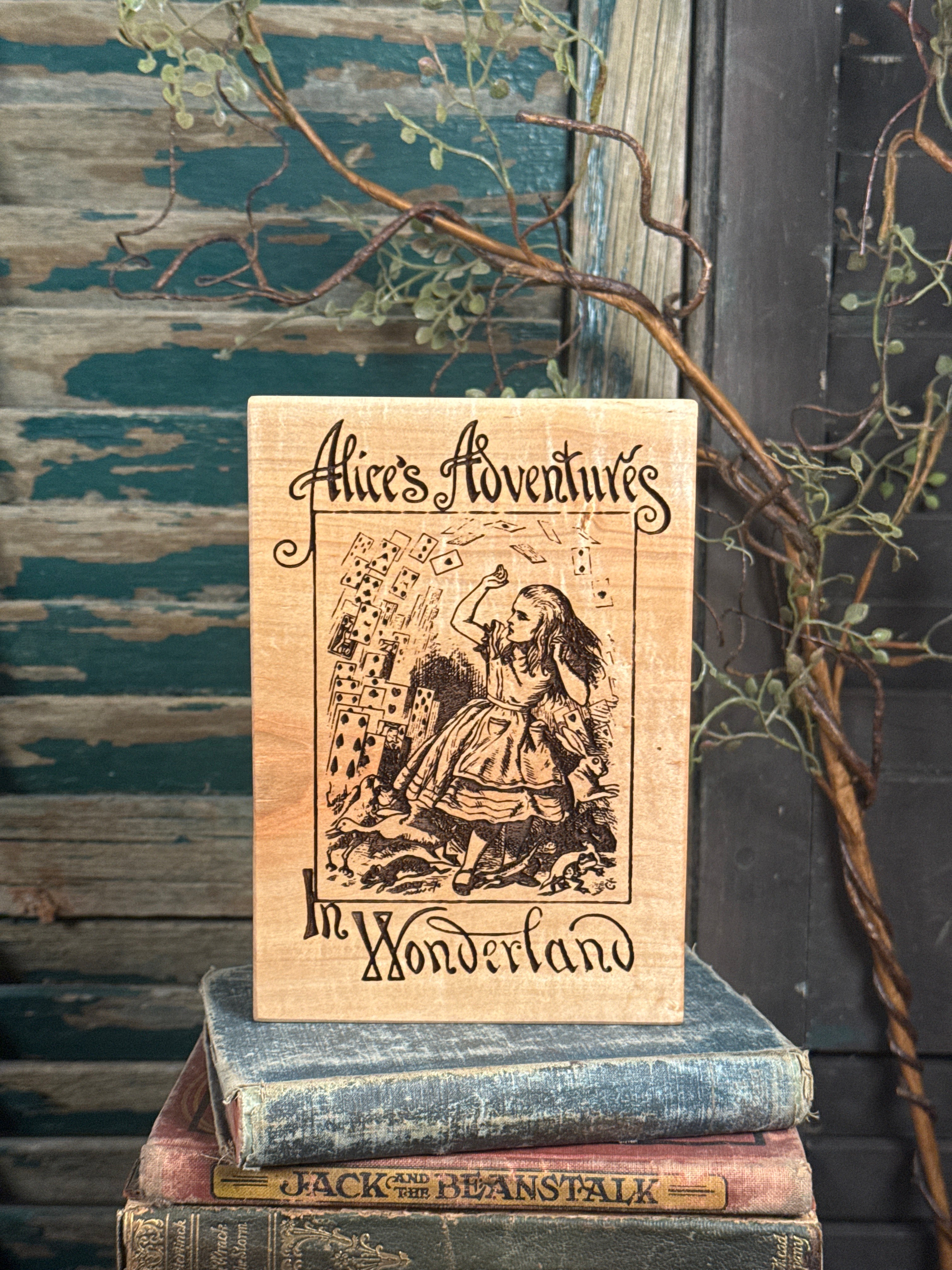 Book Cover - Alice in Wonderland on Maple