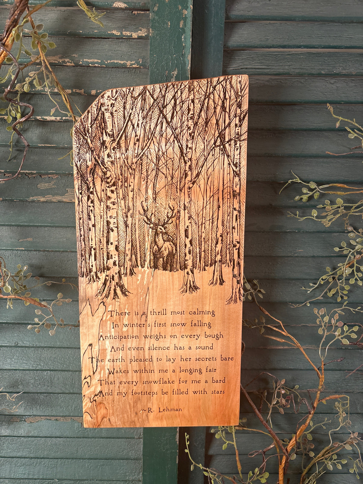 Winter's First Snow on Spalted Maple