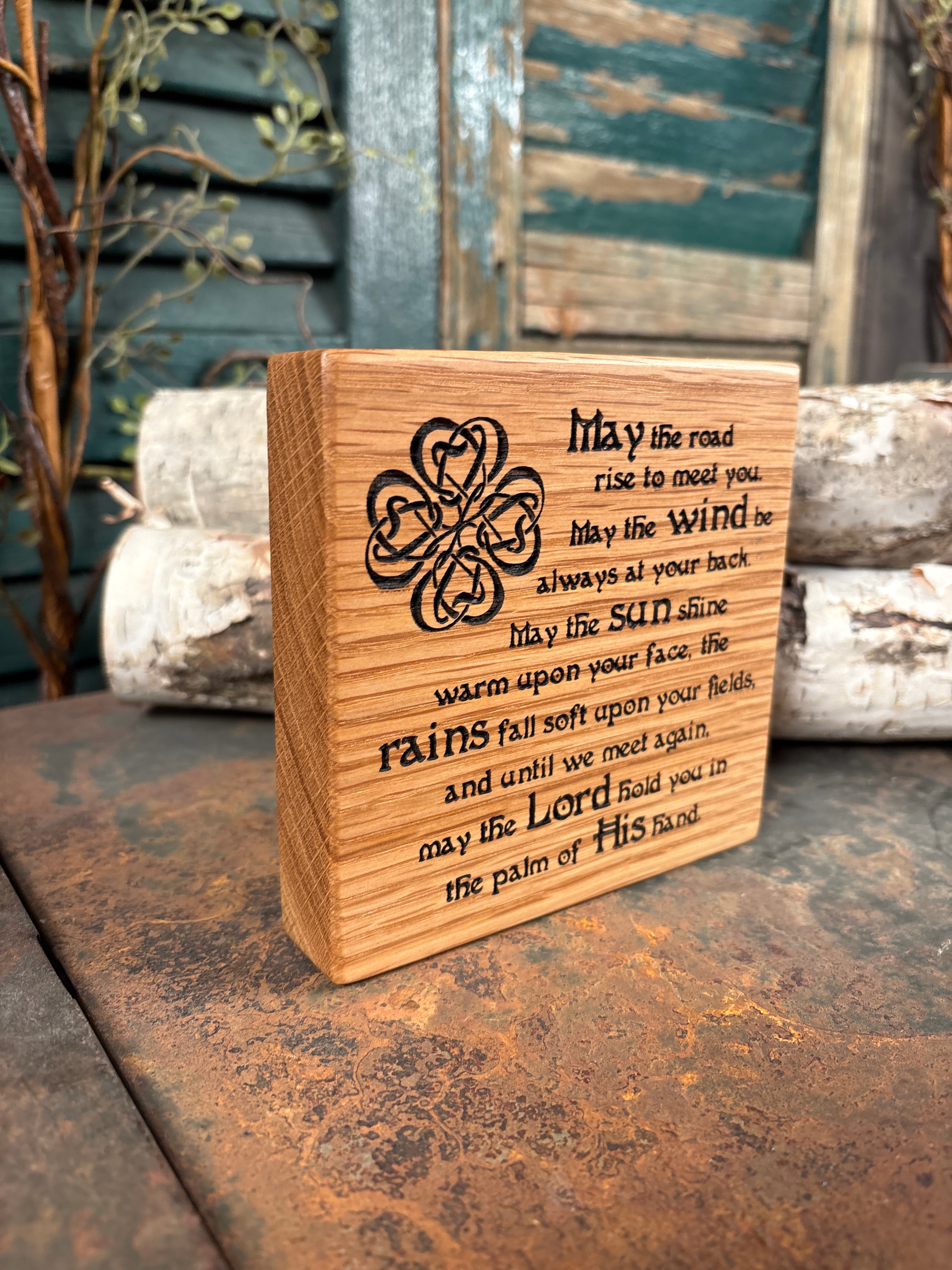 Irish Blessing on Oak