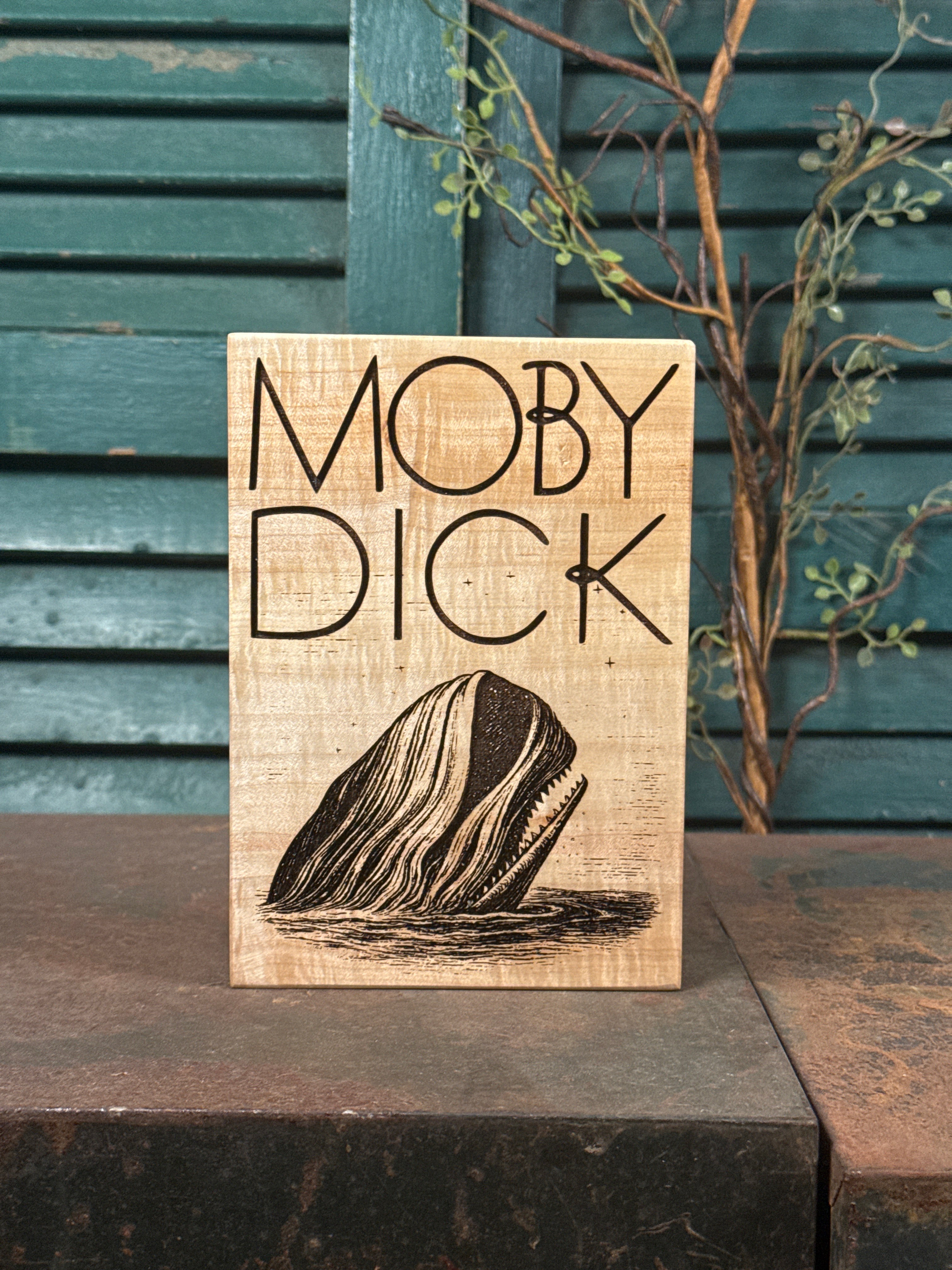 Book Cover Moby Dick on Maple