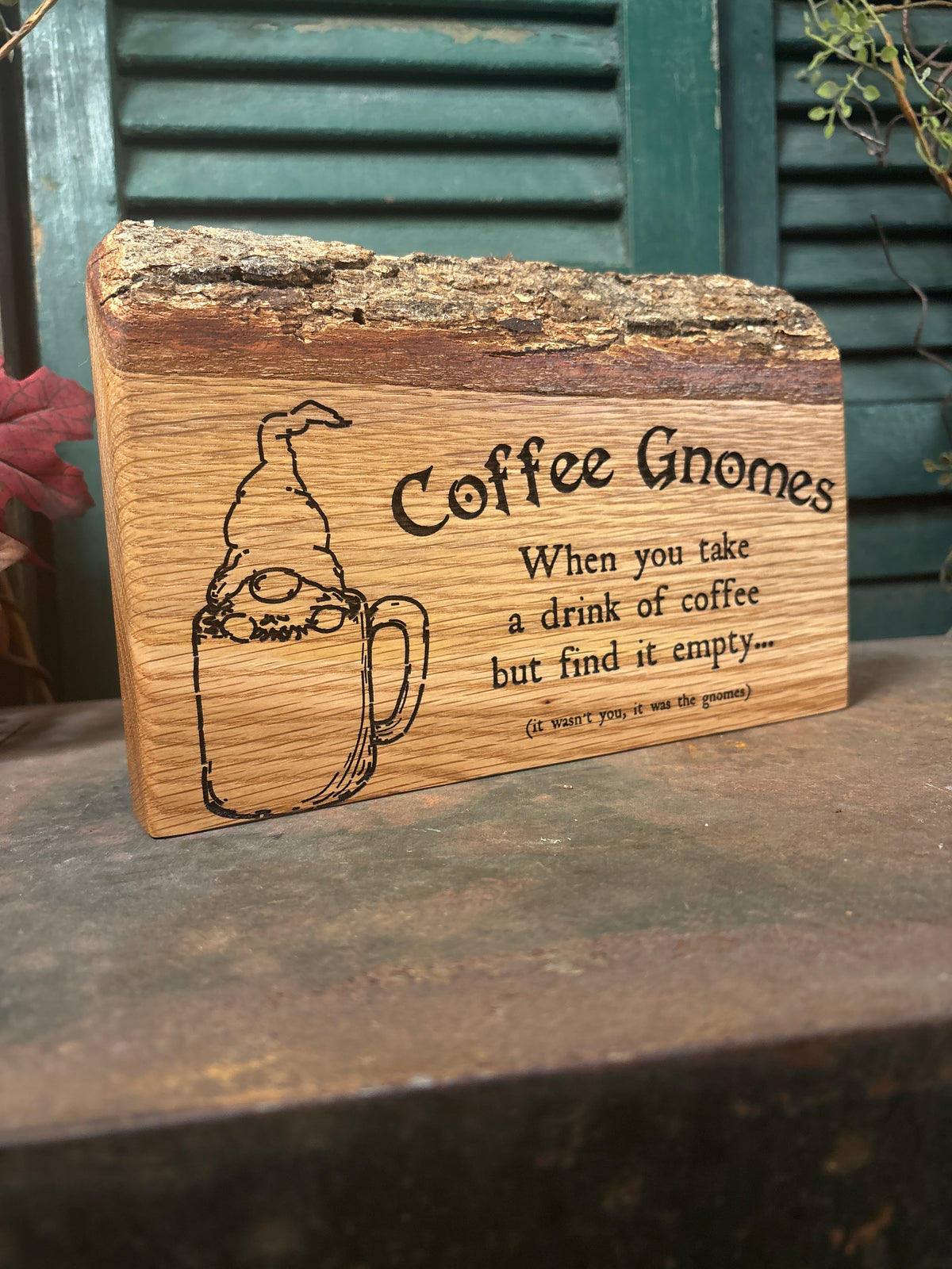 Coffee Gnomes on Oak