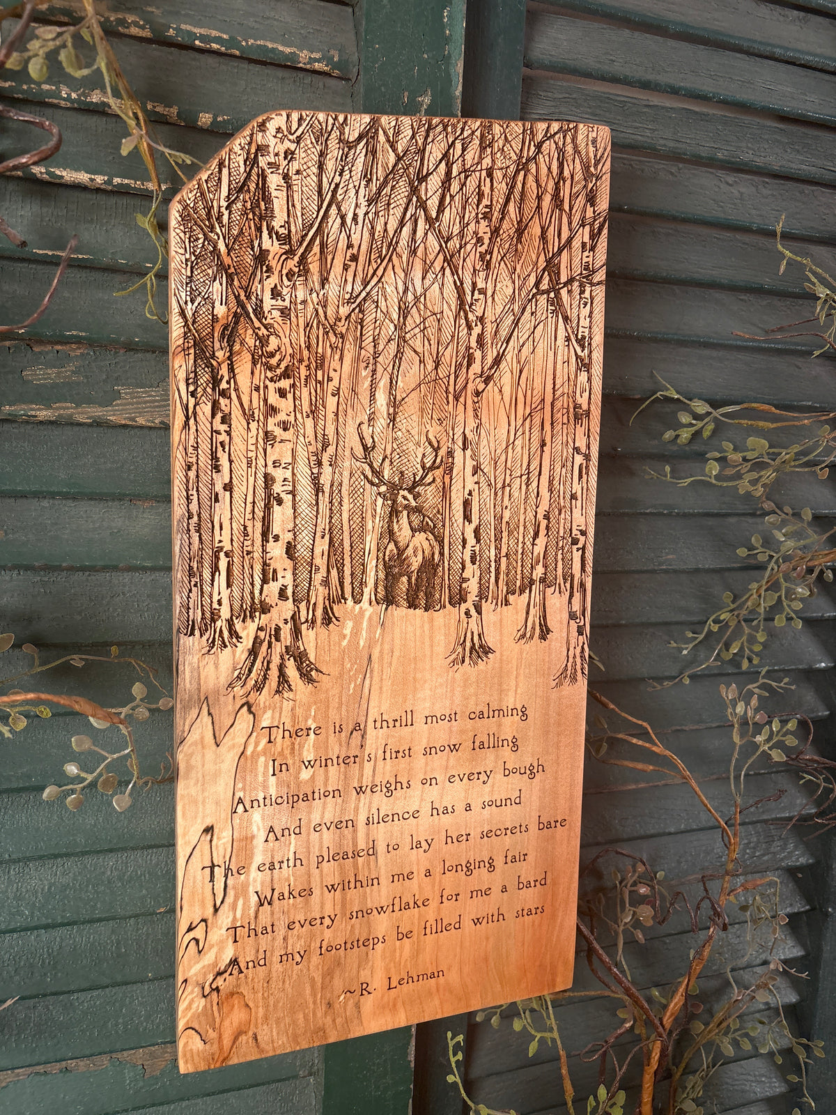Winter's First Snow on Spalted Maple