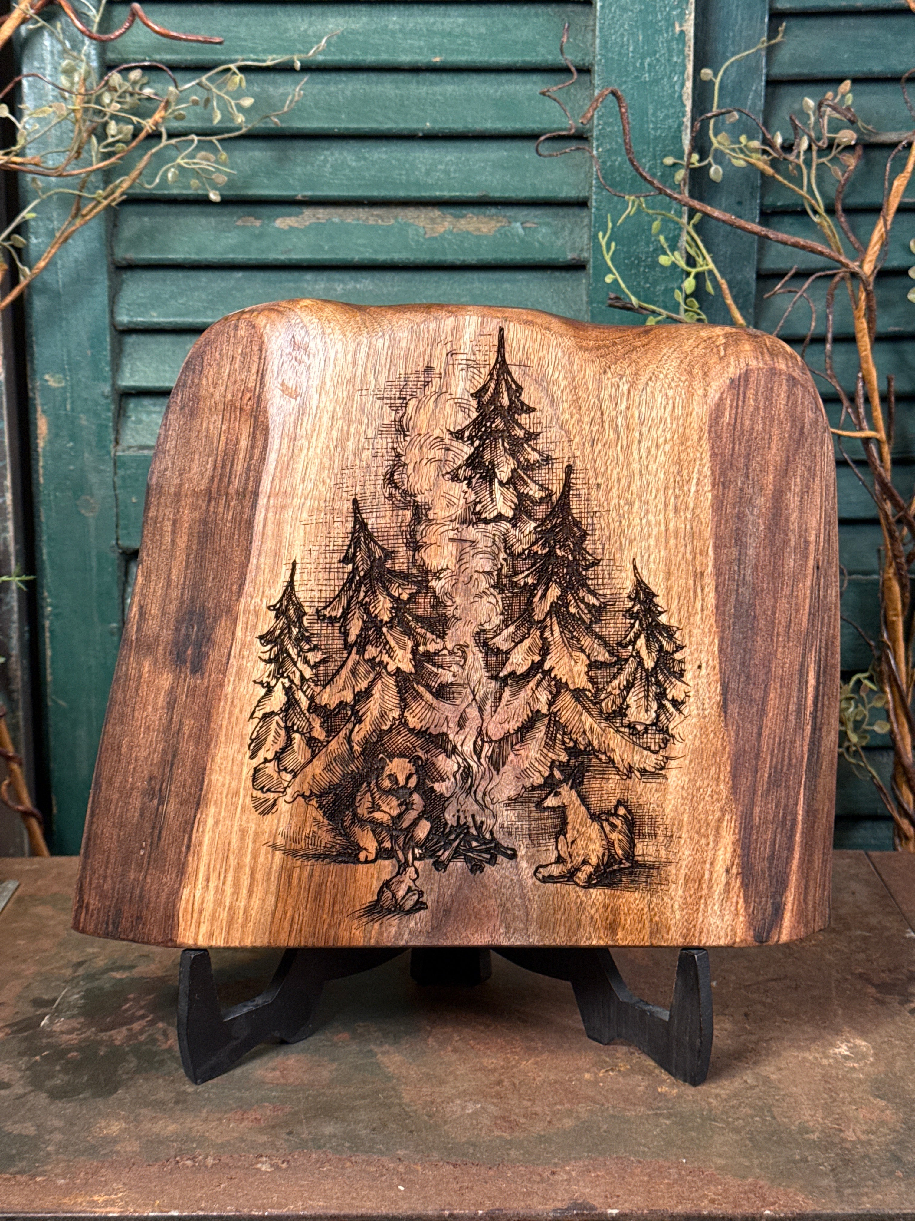 Animal Campfire on Walnut