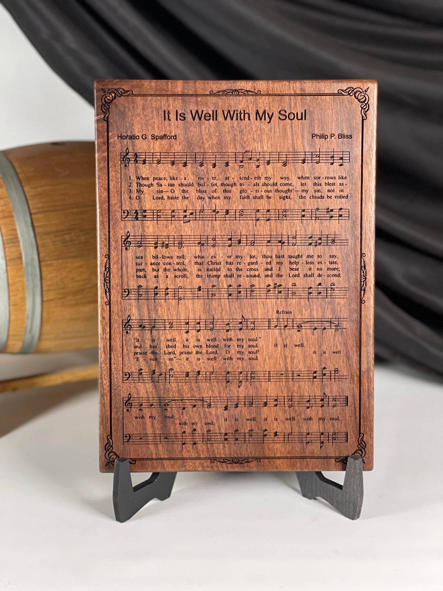 Song Board - It Is Well with My Soul on Walnut