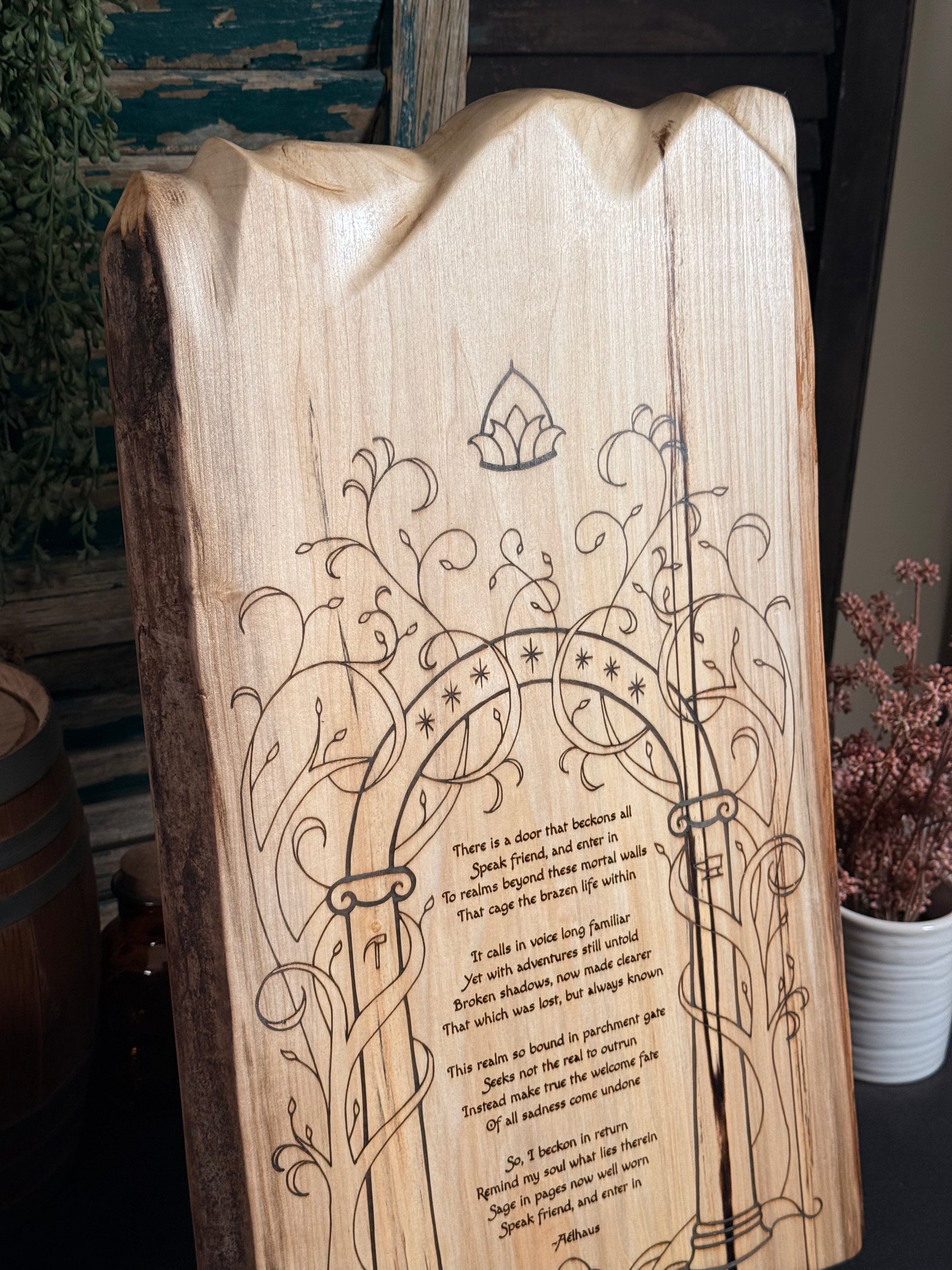 Speak Friend, and Enter In on Spalted Maple