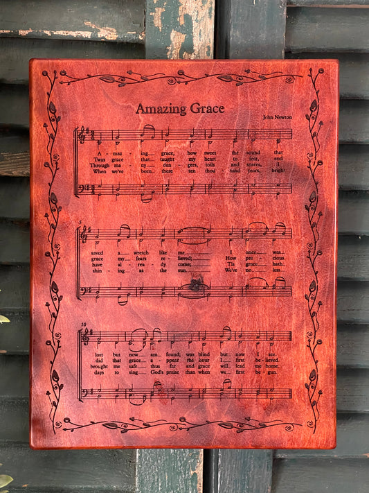 Song Board - Amazing Grace on Black Cherry