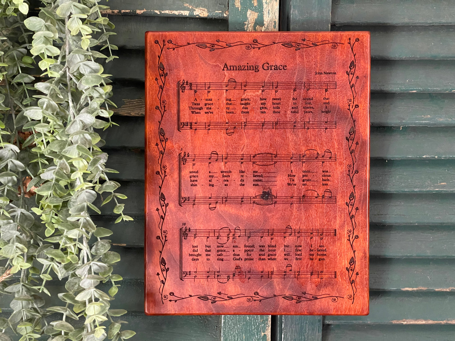 Song Board - Amazing Grace on Black Cherry