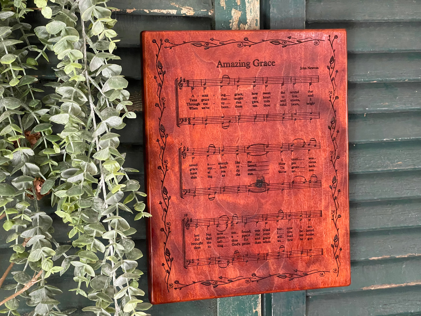 Song Board - Amazing Grace on Black Cherry