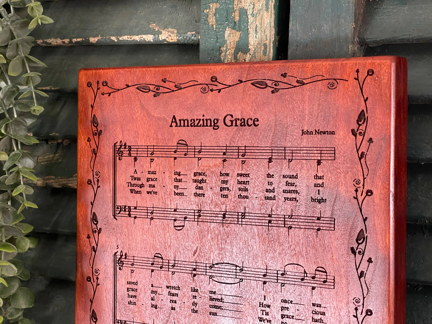 Song Board - Amazing Grace on Black Cherry