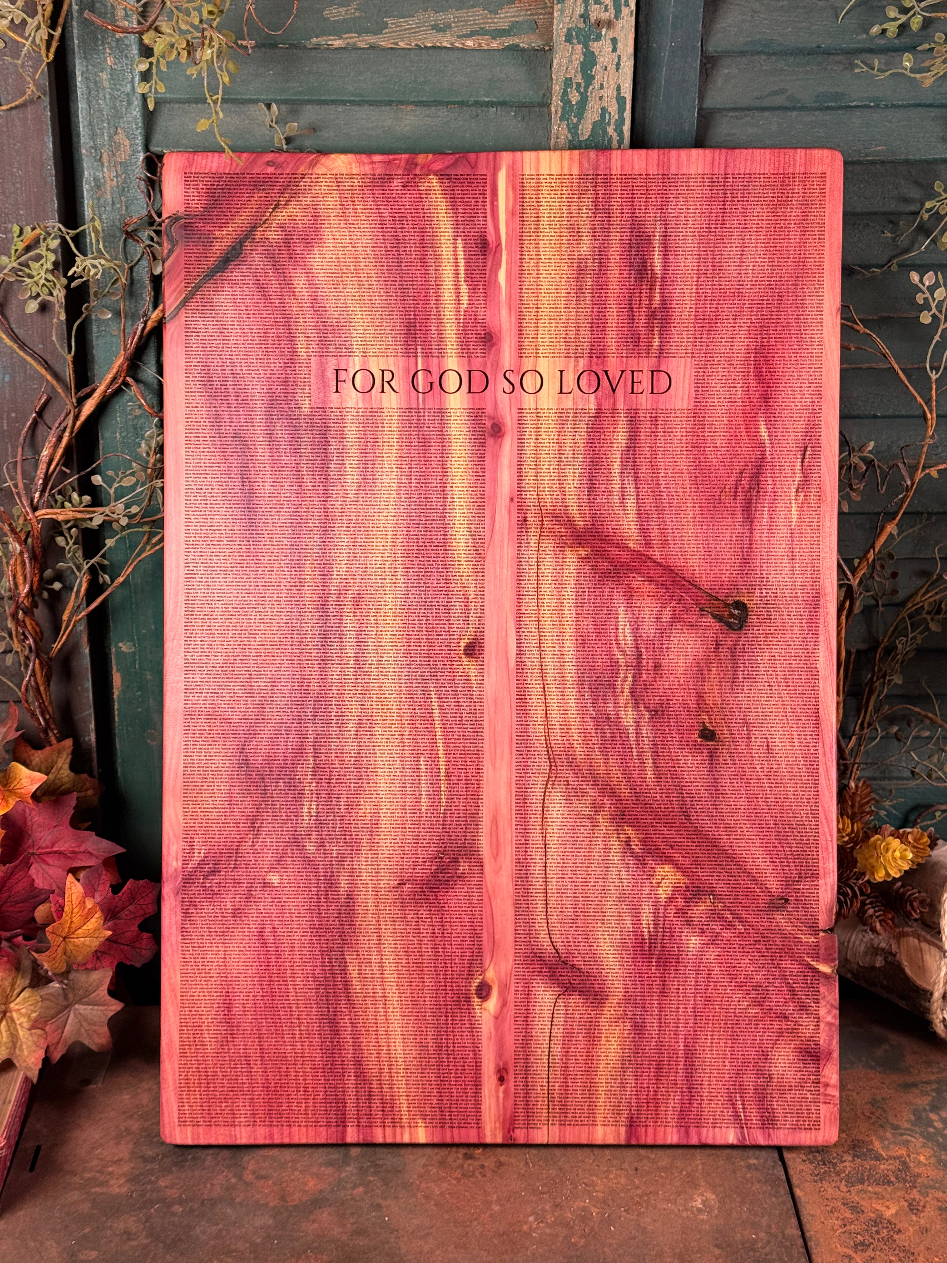The Gospel of John - Entire Book on Cedar