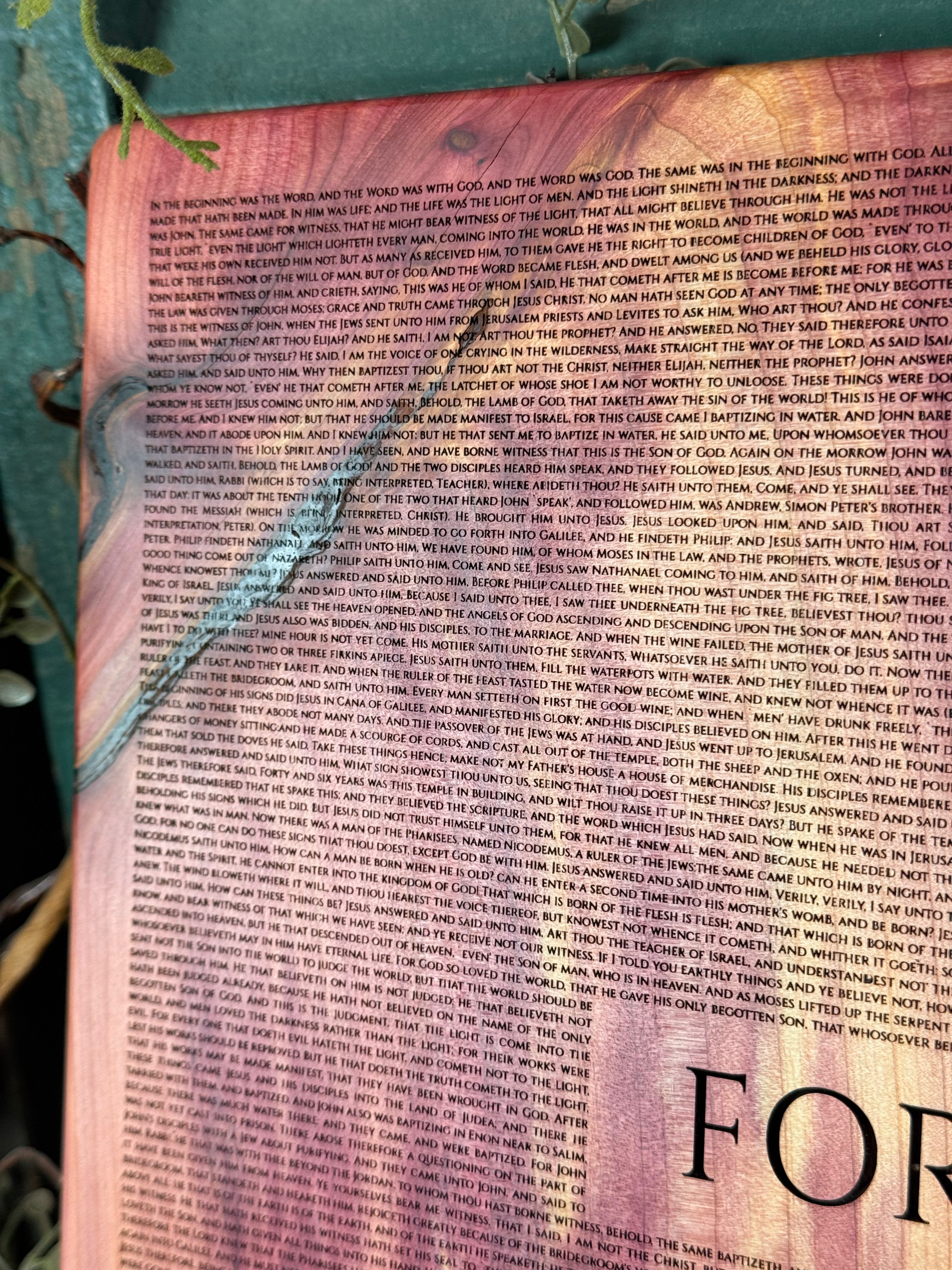 The Gospel of John - Entire Book on Cedar