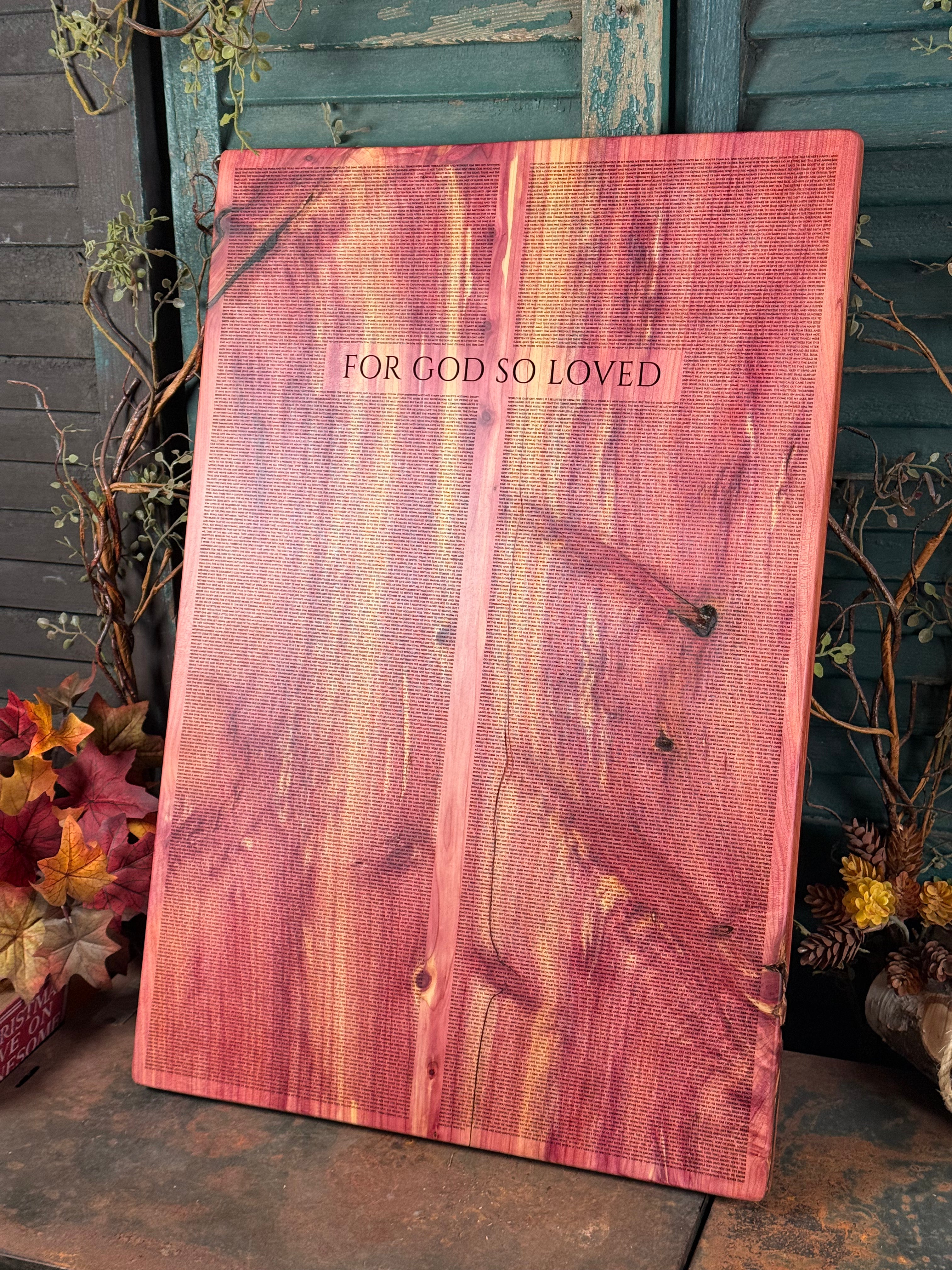 The Gospel of John - Entire Book on Cedar