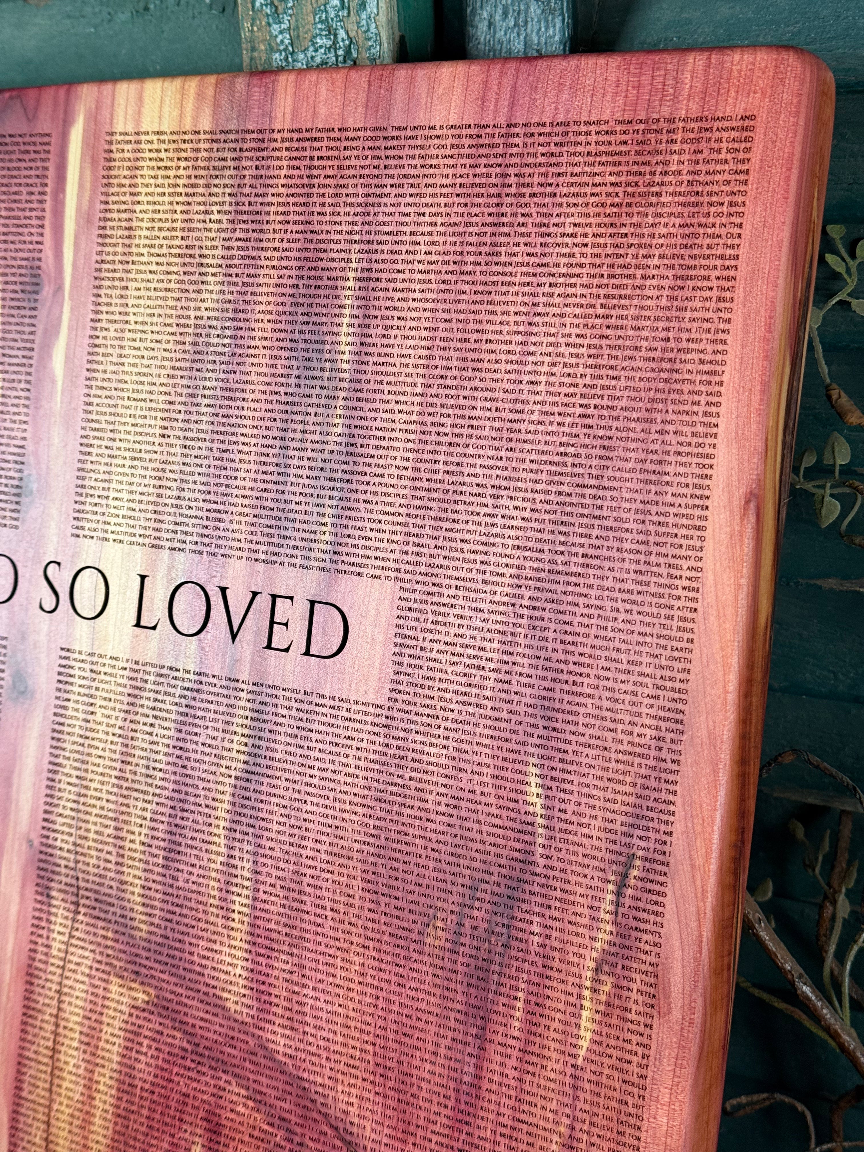 The Gospel of John - Entire Book on Cedar