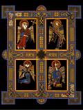 Book of Kells, Icons of the 4 Evangelists - Woven Blanket / Tapestry