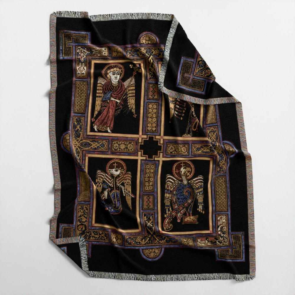 Book of Kells, Icons of the 4 Evangelists - Woven Blanket / Tapestry